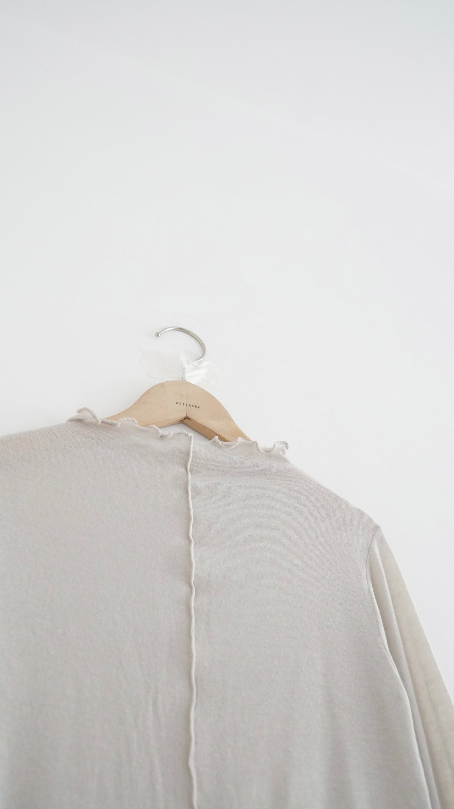 ruffle sheer inner top in sand