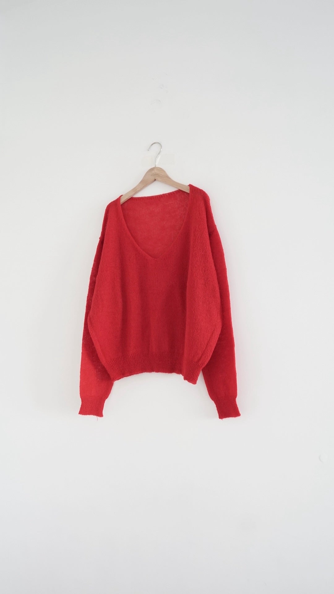 atelier light v-neck sweater in red (pre-order)
