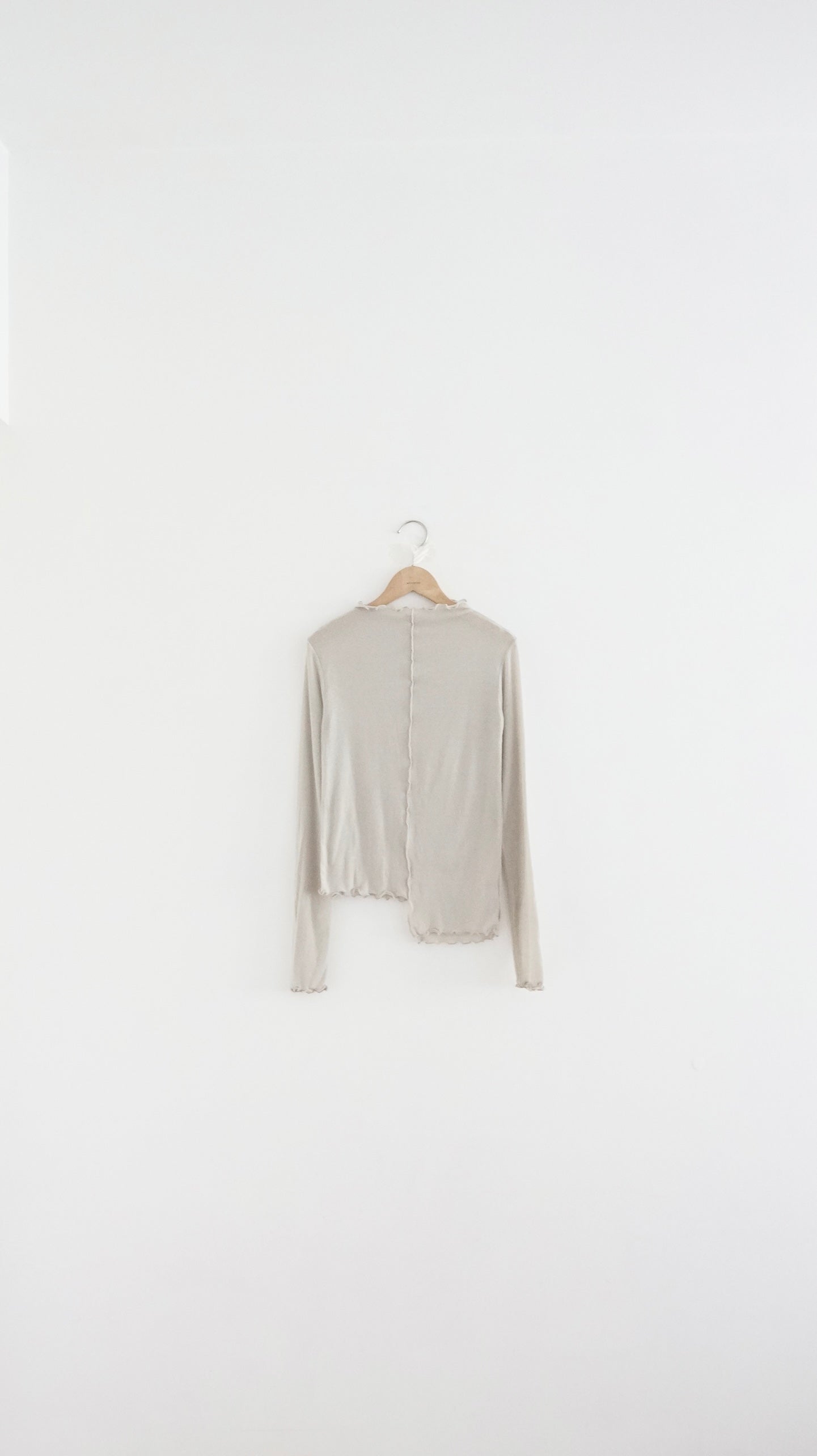 ruffle sheer inner top in sand