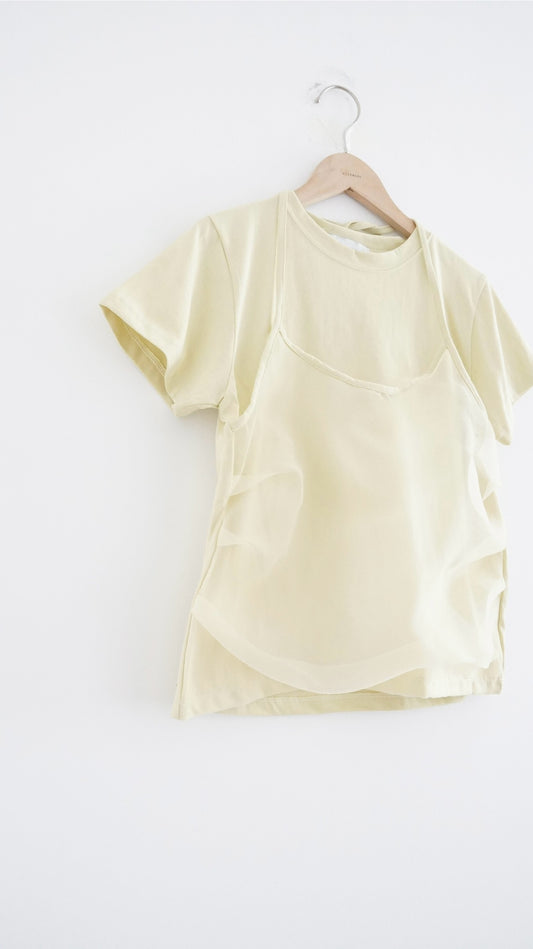 two-in-one tee in pistachioi green