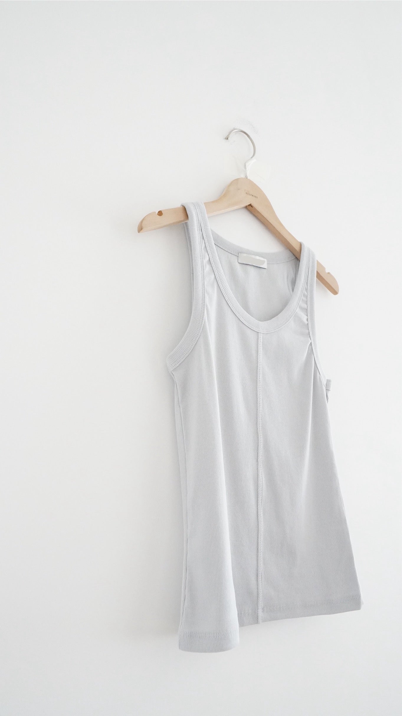 bone cotton tank top in grey (pre-order)