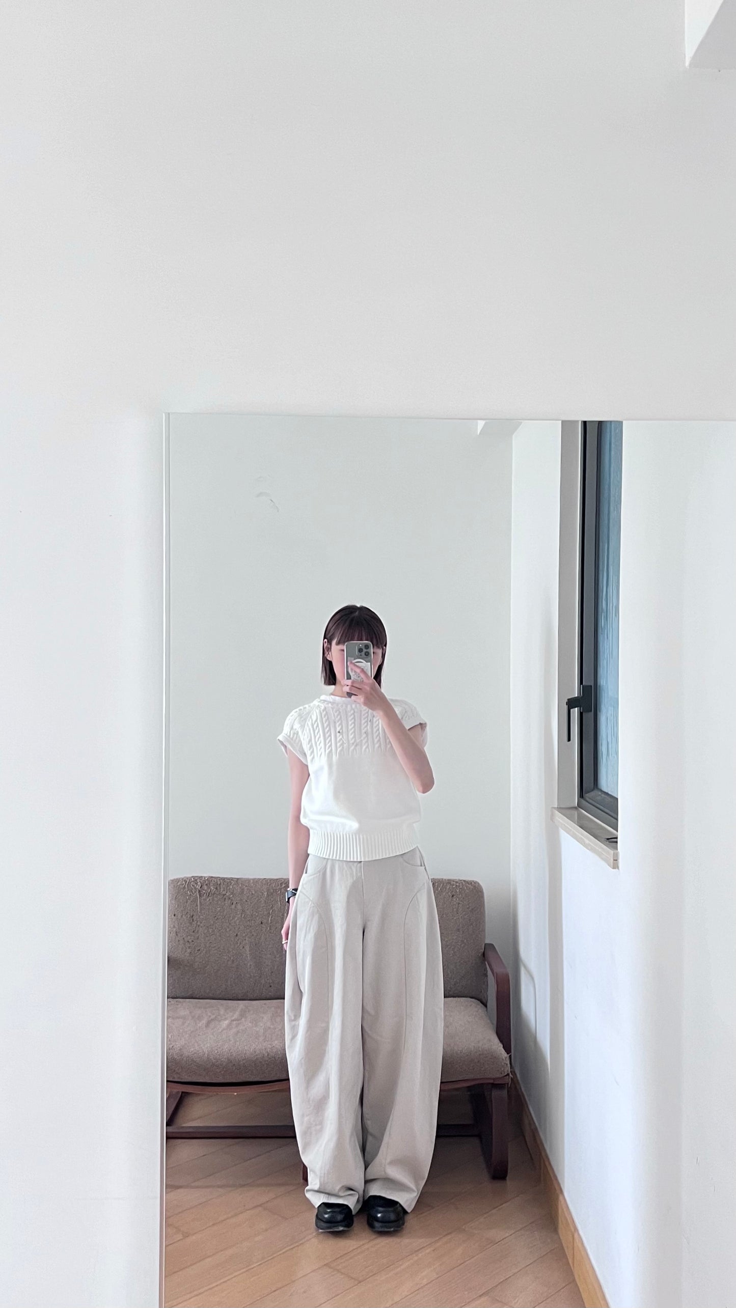 90s short sleeve sweater in cream (pre-order)