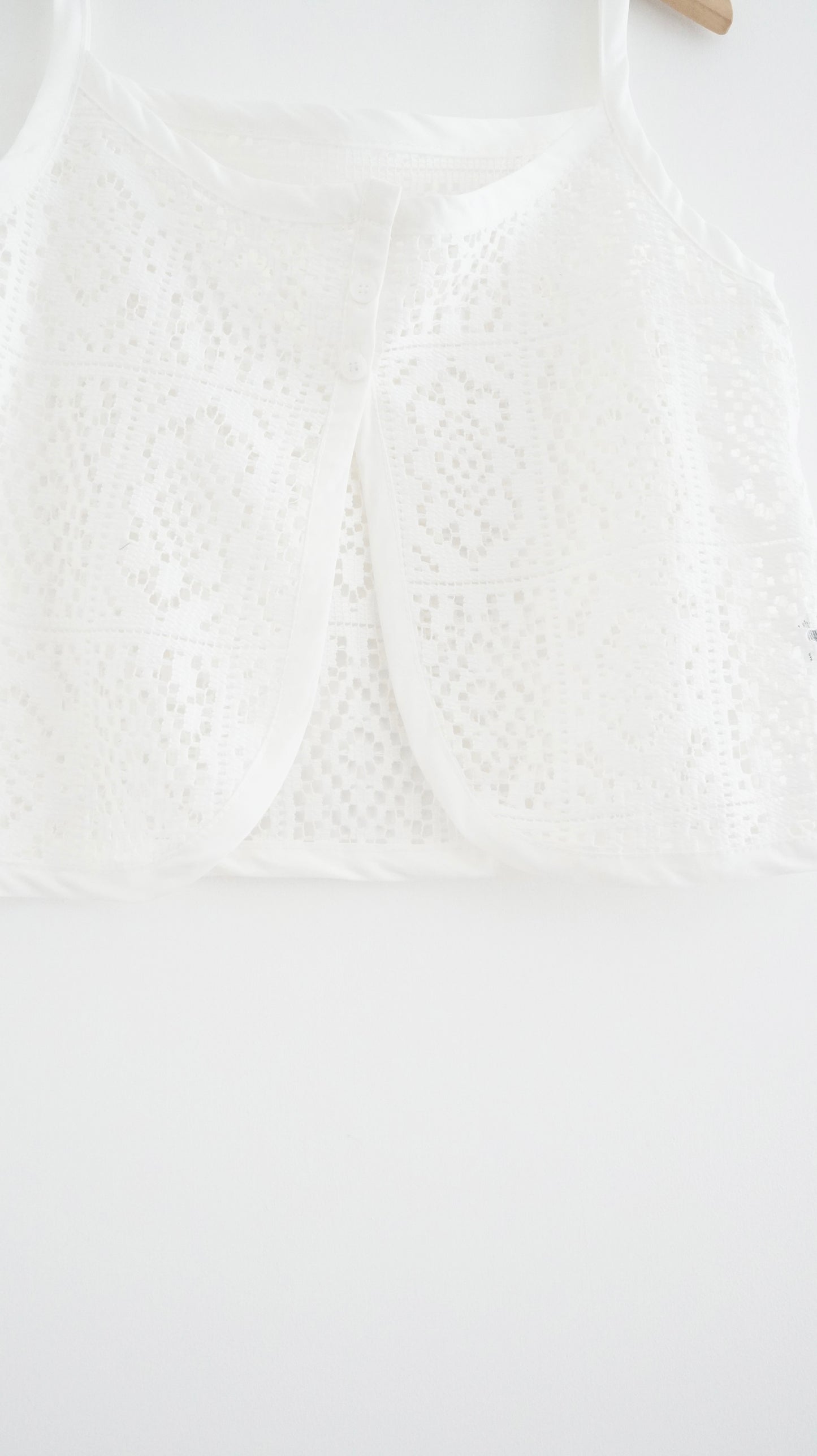 bloomwork overlay vest in white (pre-order)