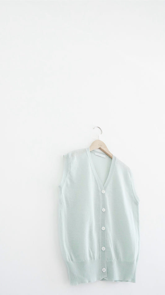 classic sheer knit vest in mint (pre-order)