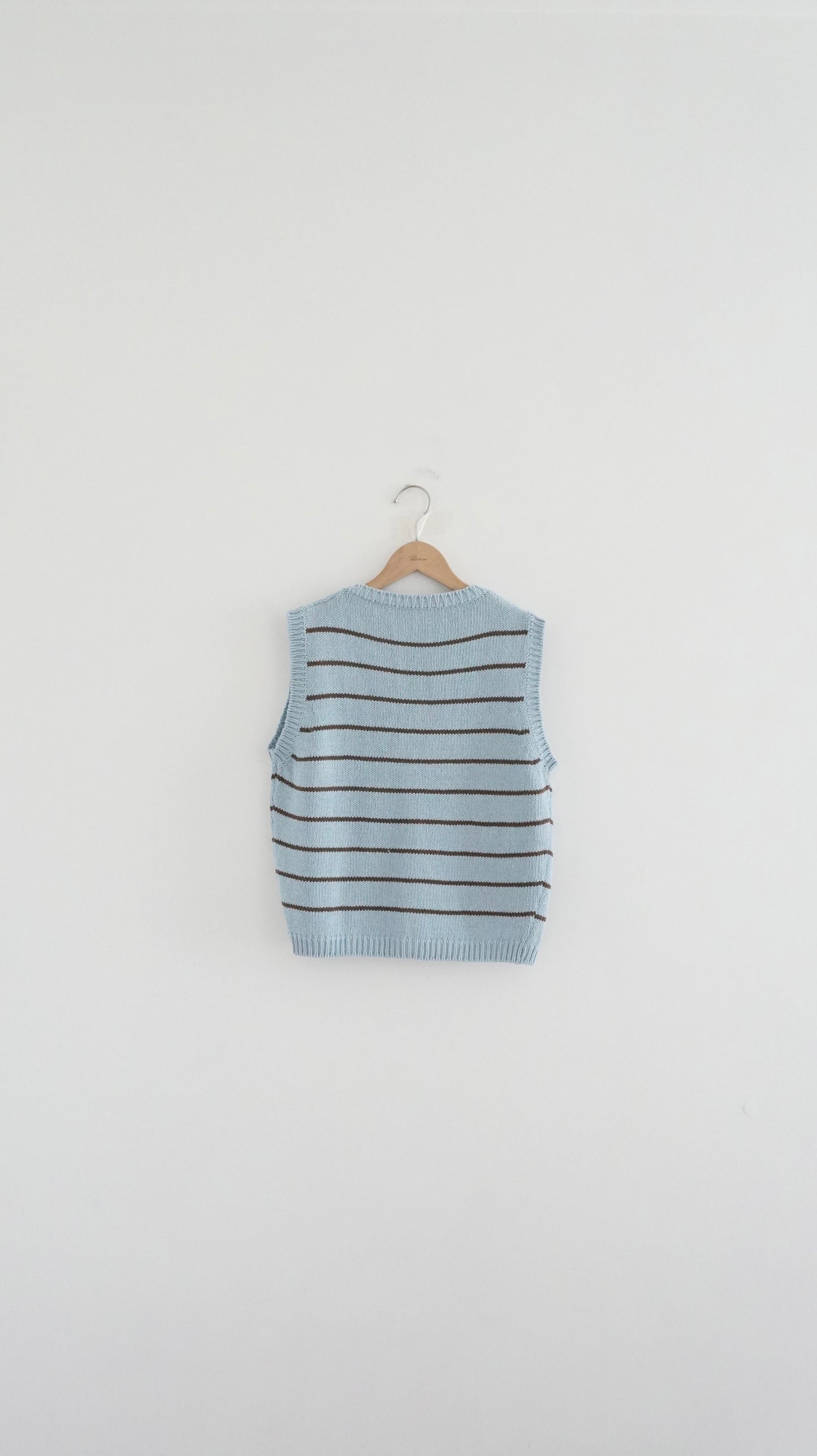 striped linen vest in baby-blue (pre-order)