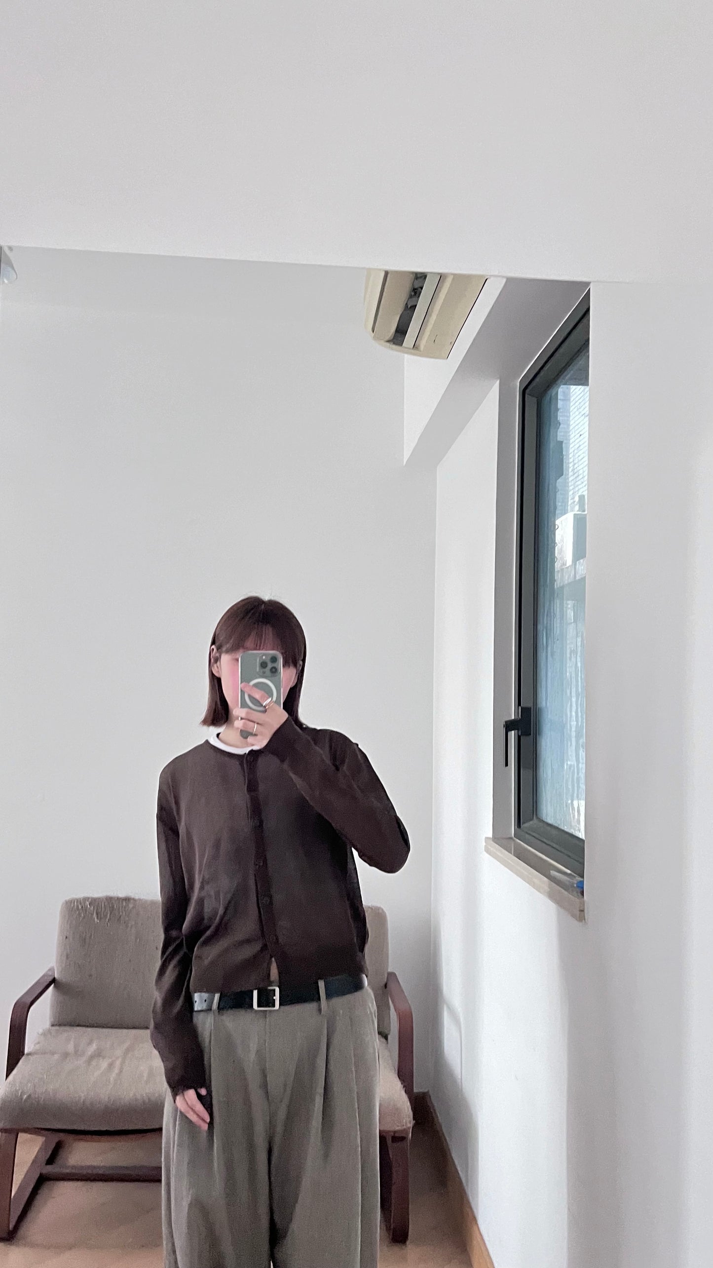 airy sheer cardigan in brown (pre-order)