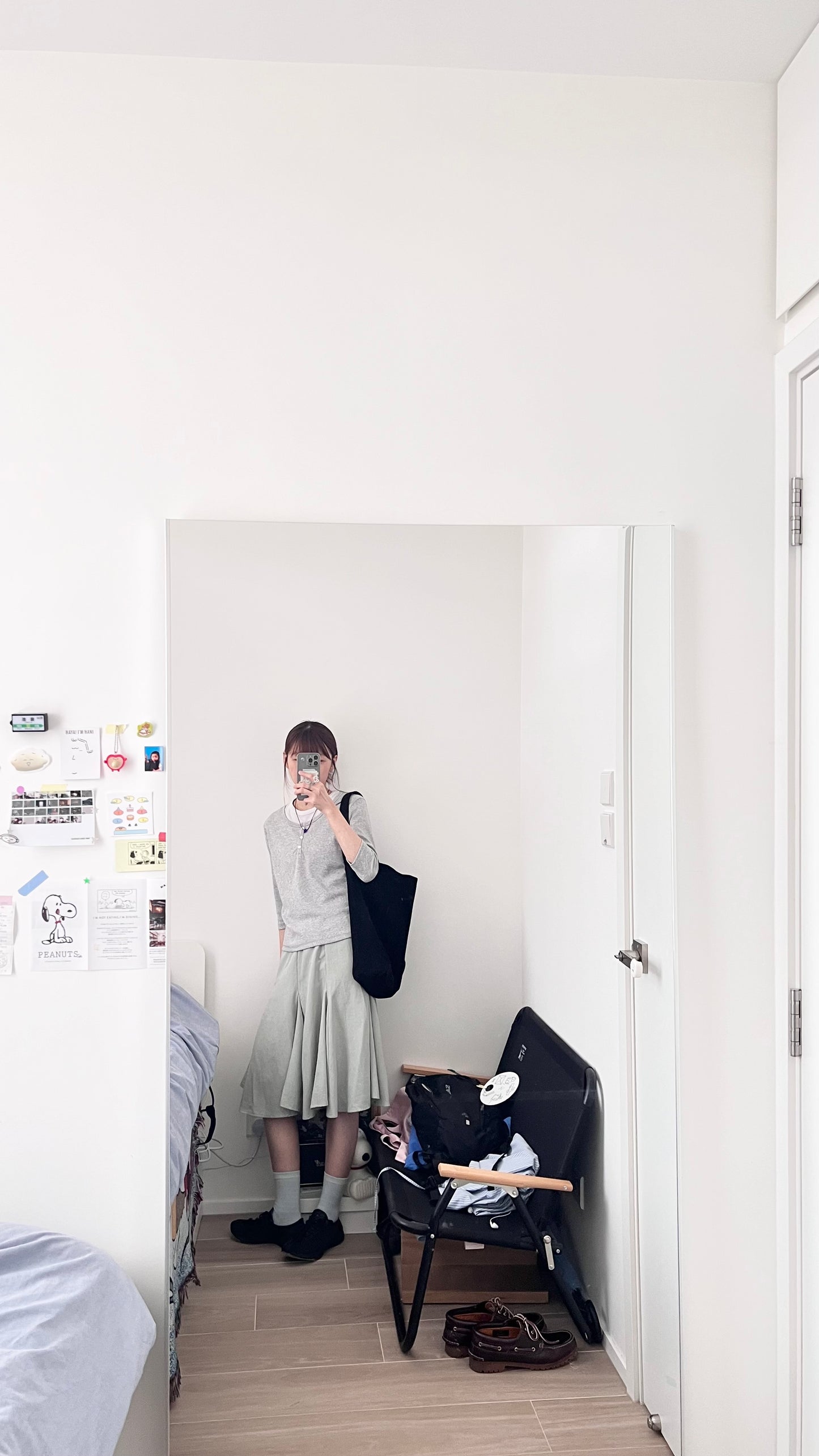 belle panelled flare midi skirt in mint (pre-order)