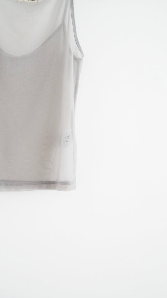 sheer camii top in grey (pre-order)