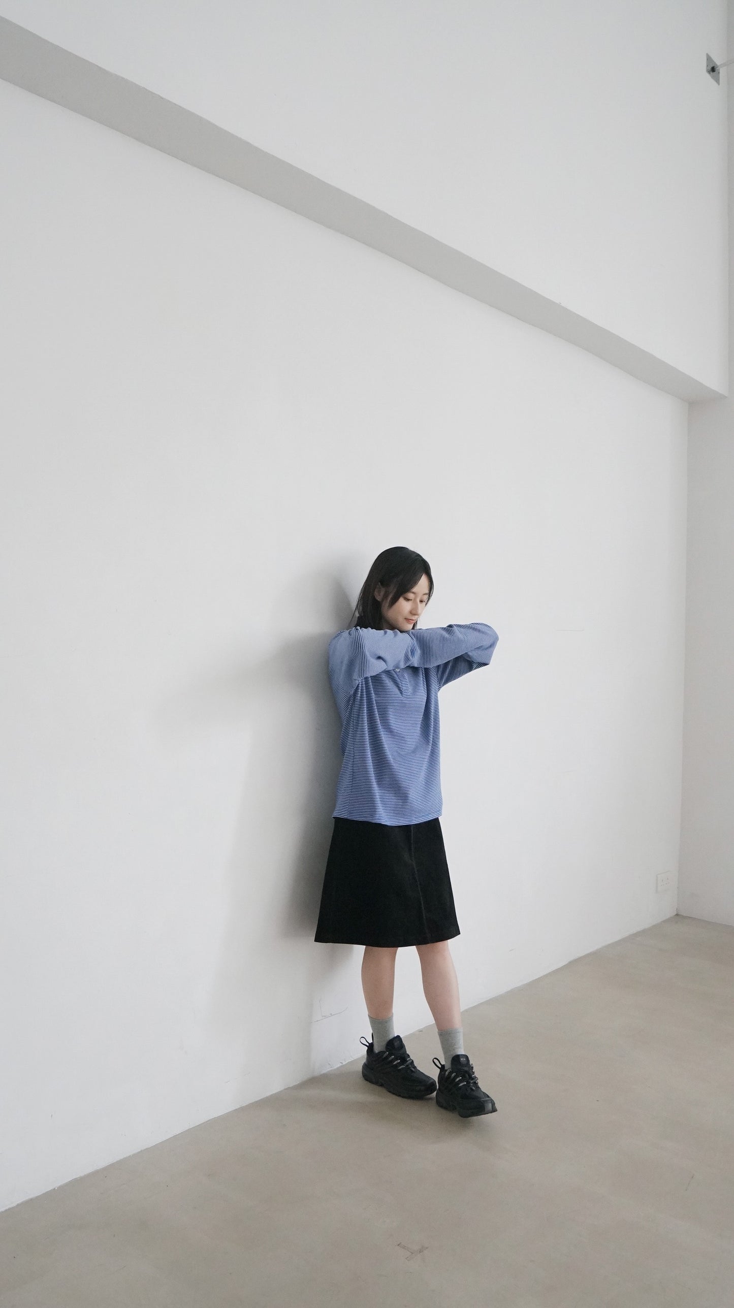 vintage polo shirt in blue striped (pre-order)