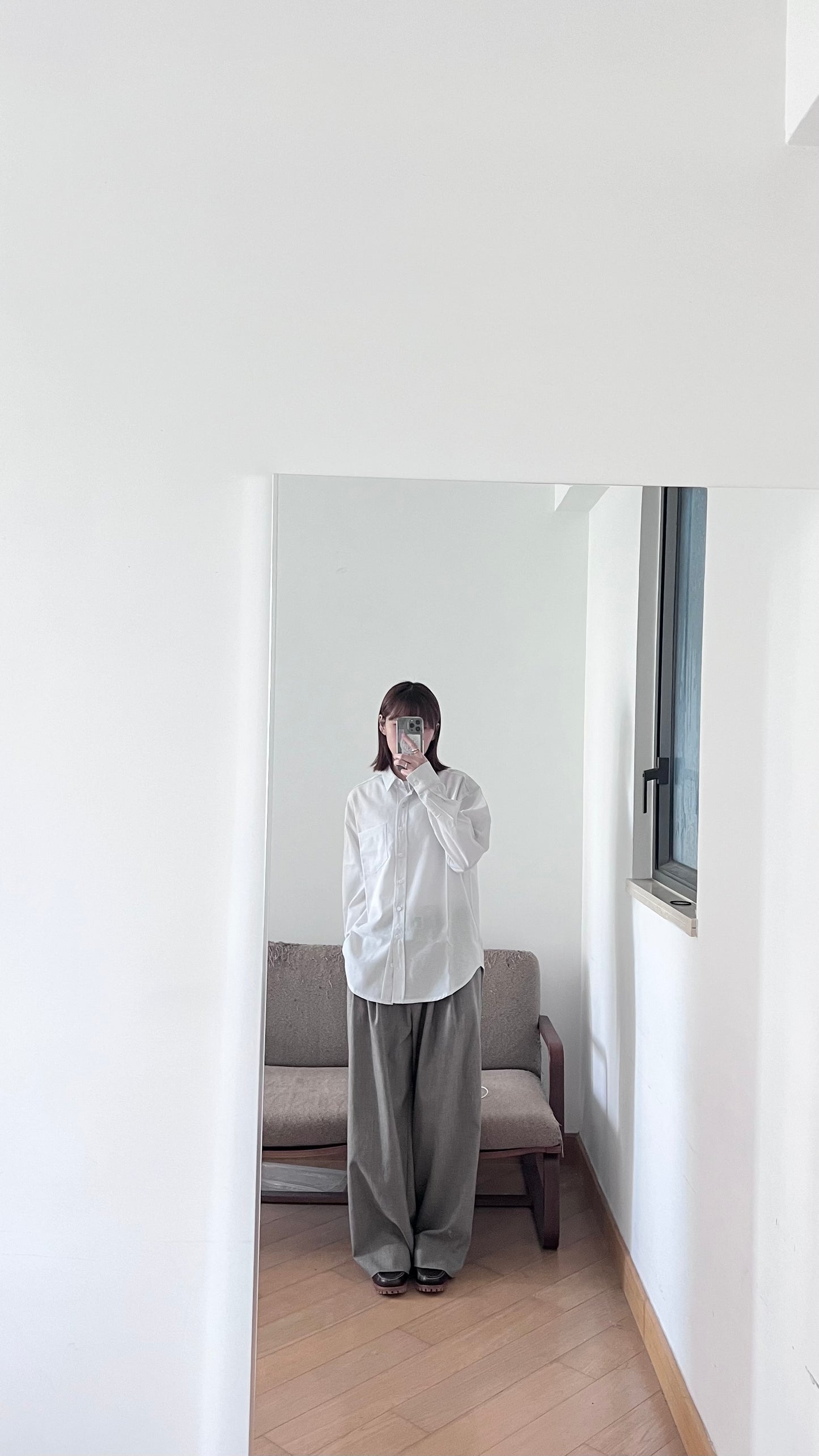 plain sheer shirt in dust