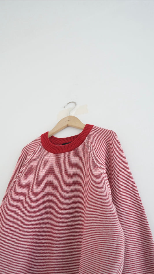 yoyogi fine stripe knit in red (pre-order)