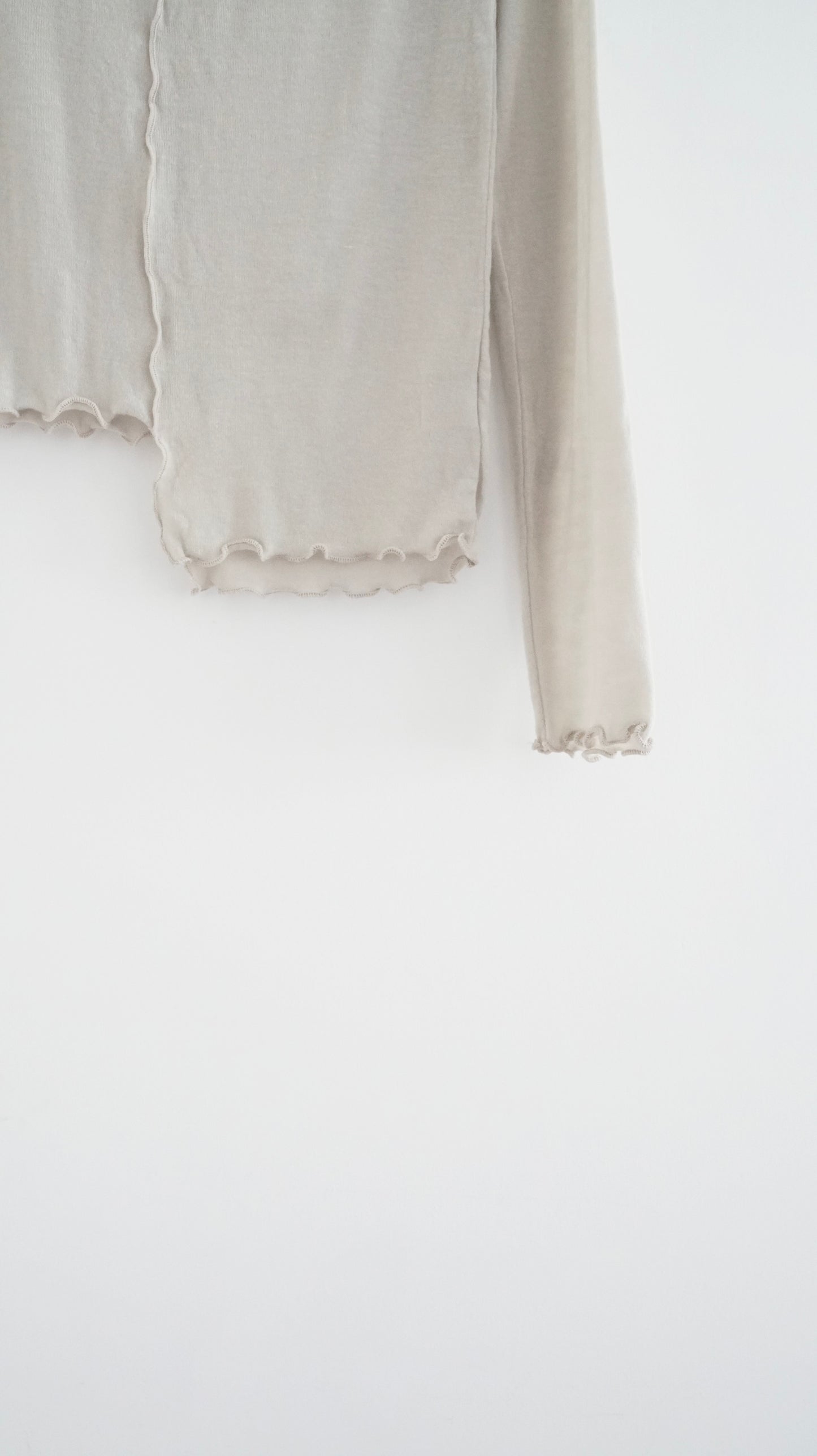 ruffle sheer inner top in sand