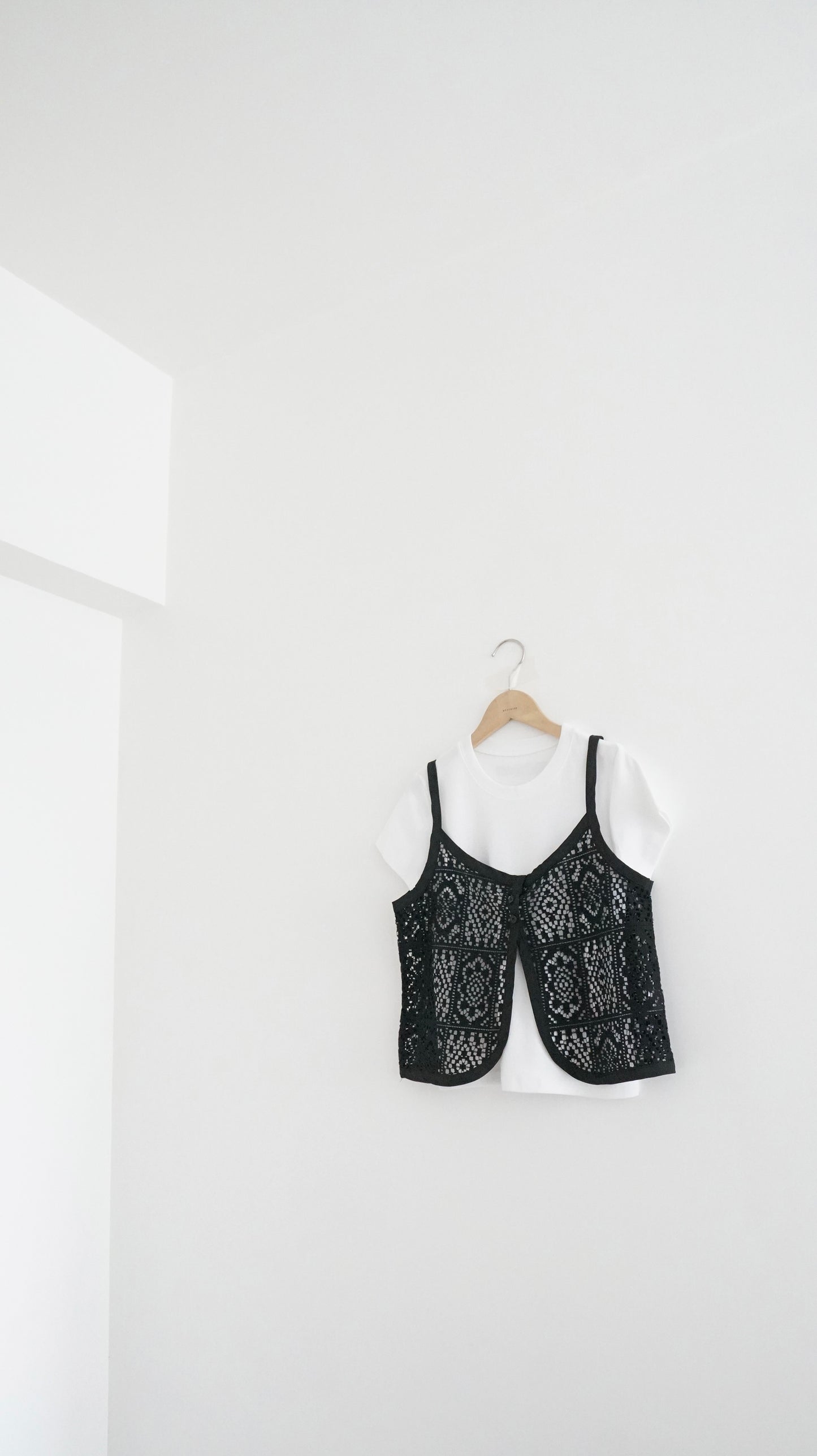 bloomwork overlay vest in black (pre-order)
