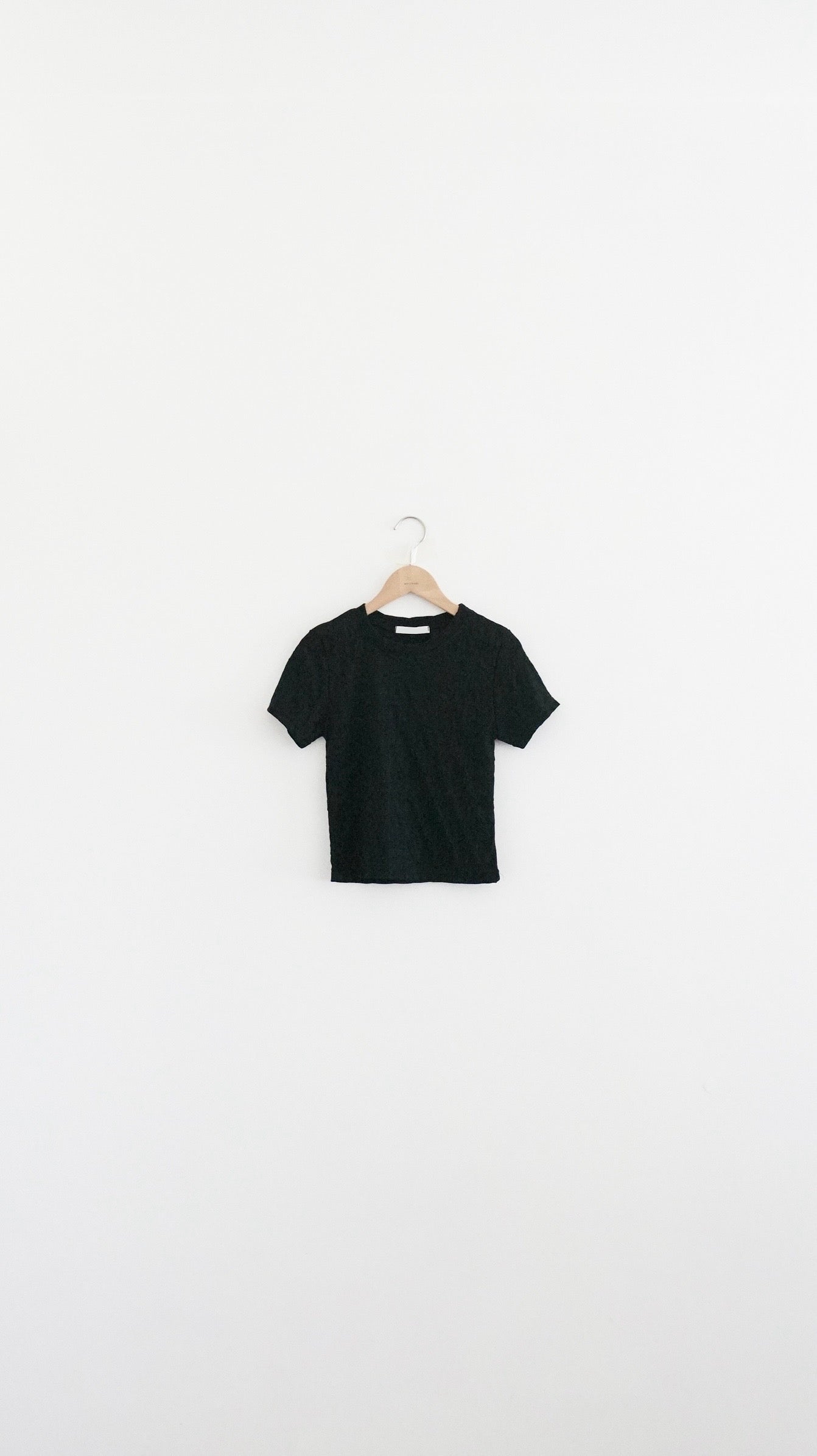 lattice bloom sheer tee in black (pre-order)