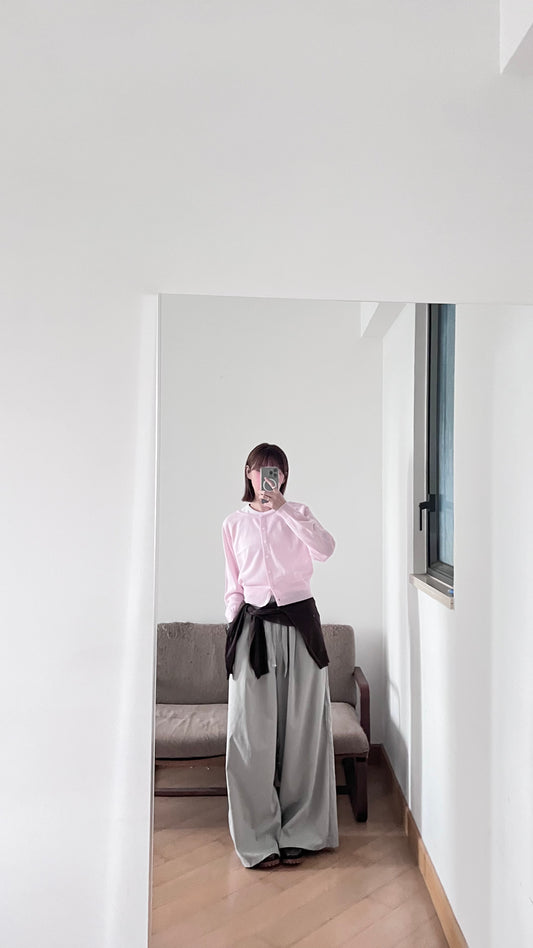refined sheer cardigan in pink (pre-order)