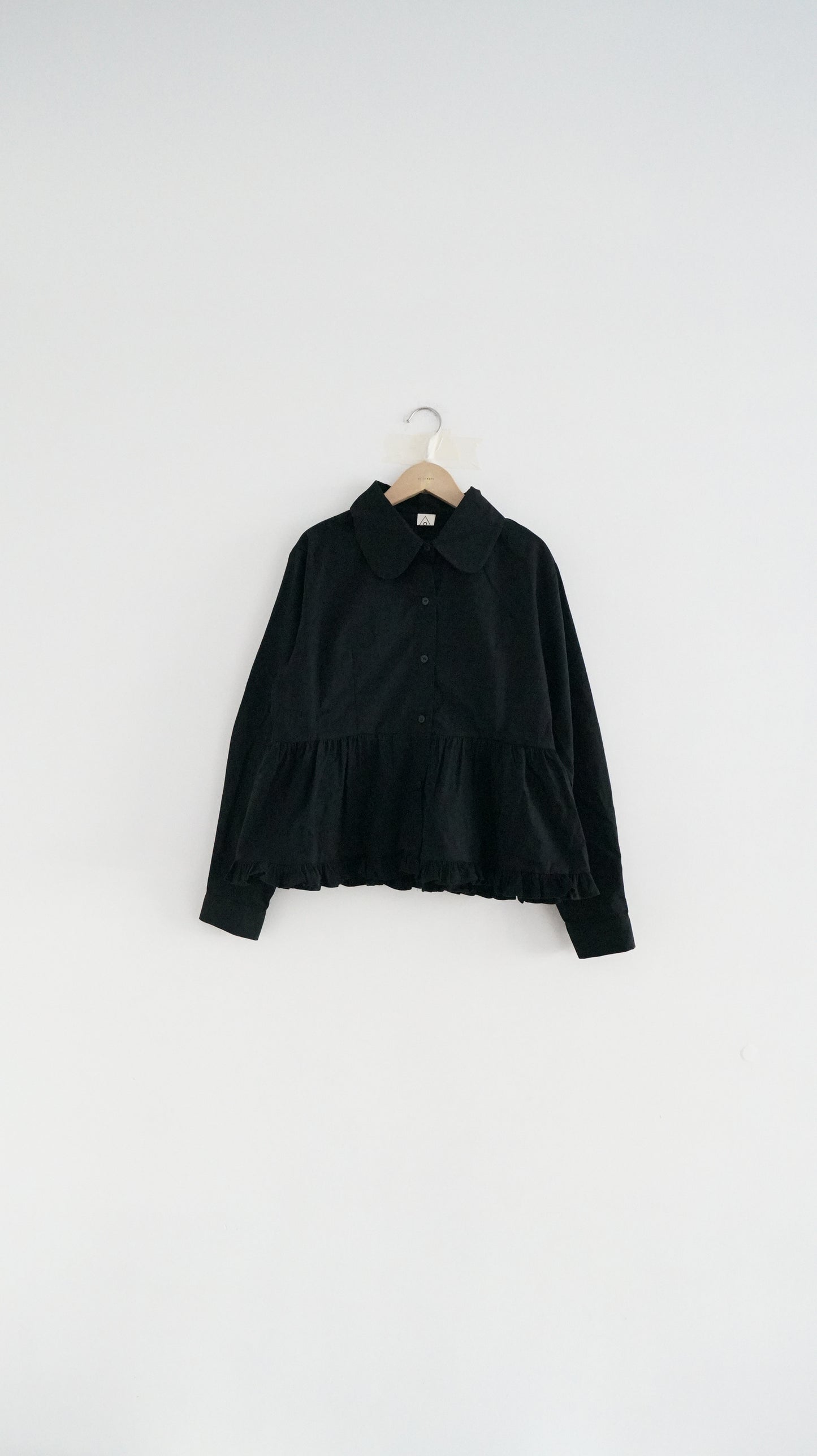 ruffle shirt dress top black