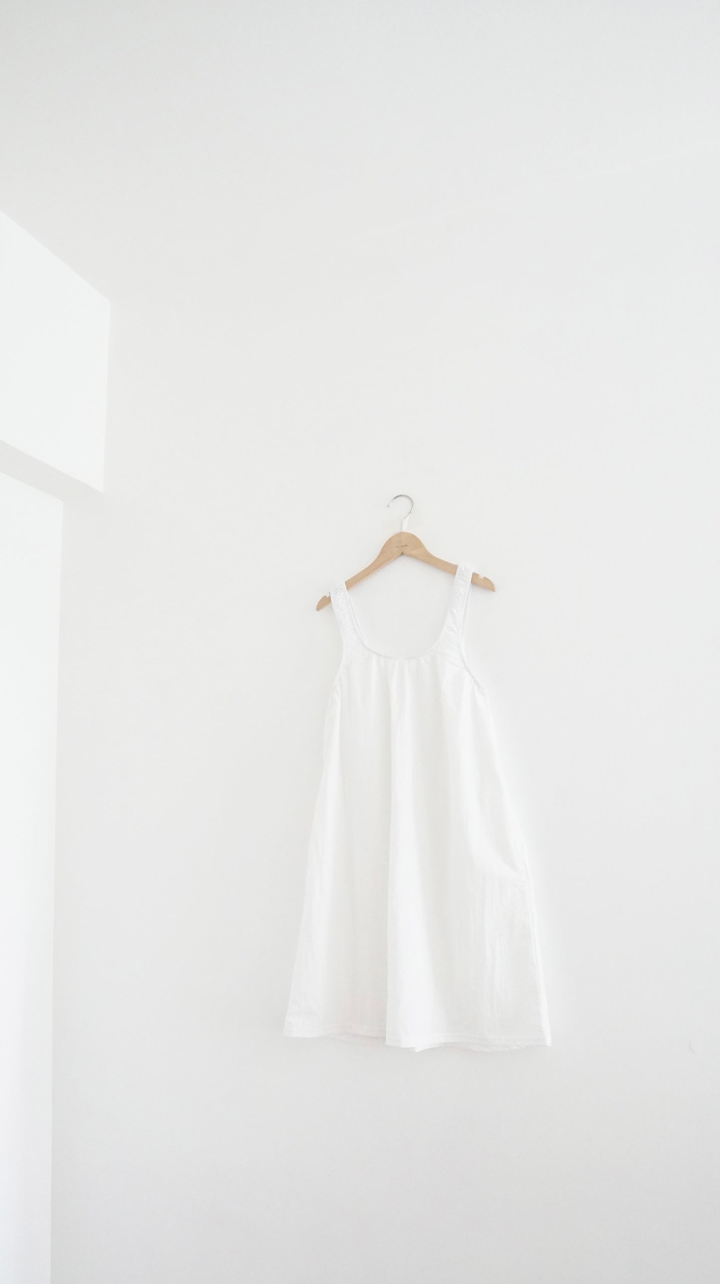 ease a-line tank dress in white (pre-order)