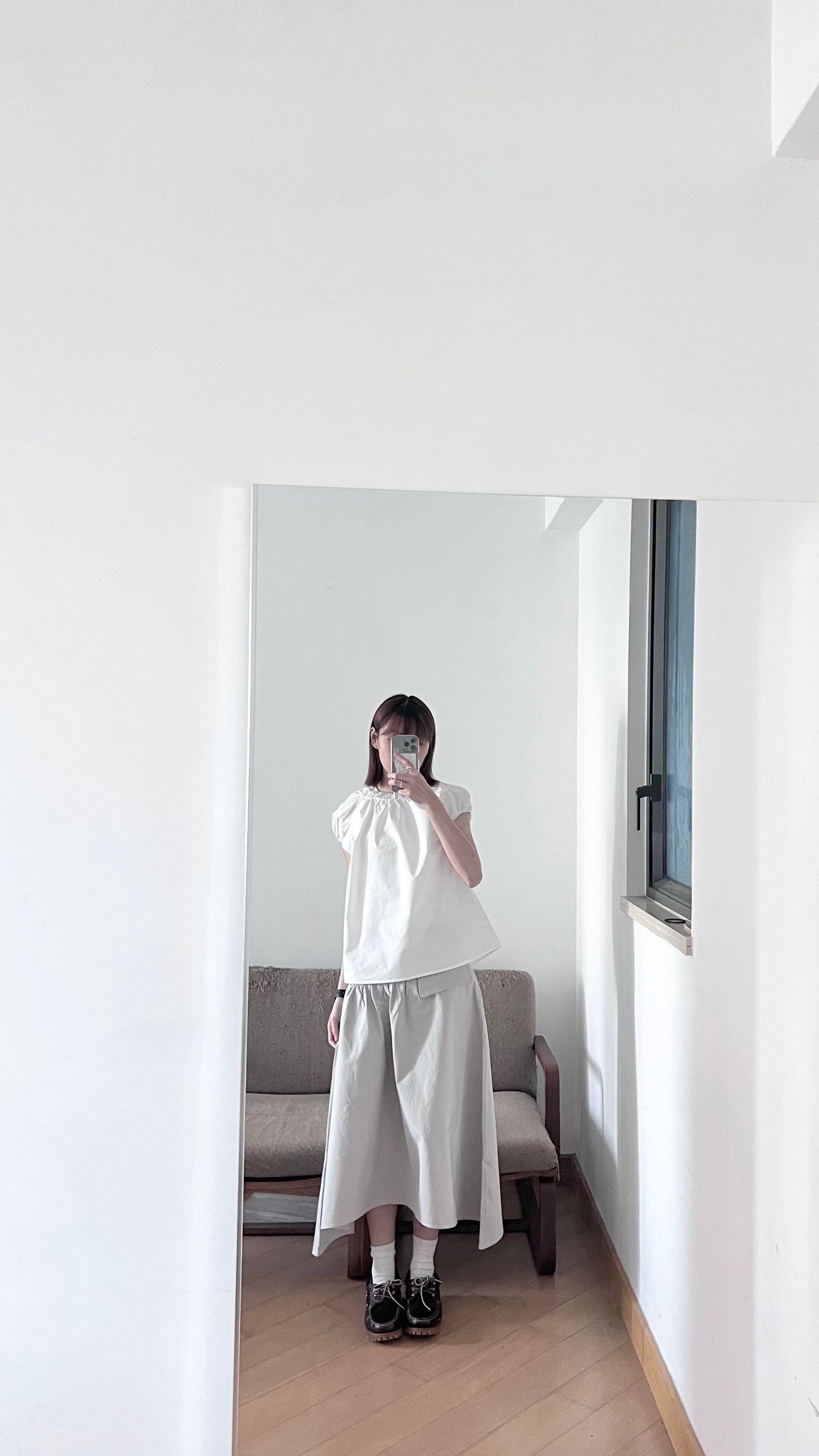 witt irregular shaped skirt in light grey