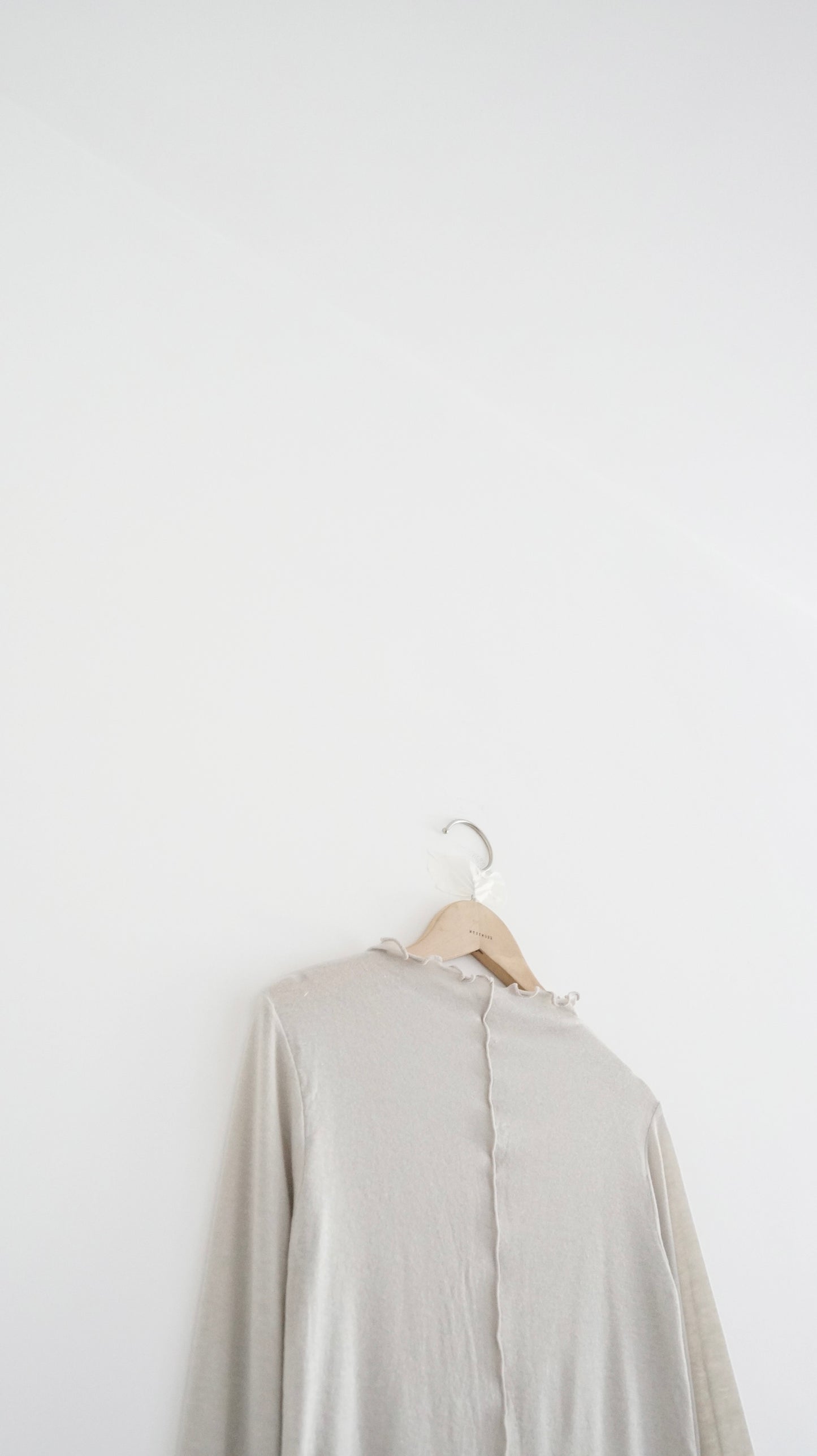 ruffle sheer inner top in sand