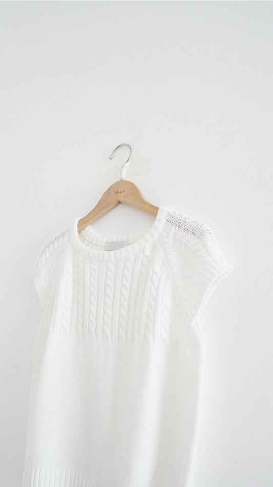 90s short sleeve sweater in cream (pre-order)