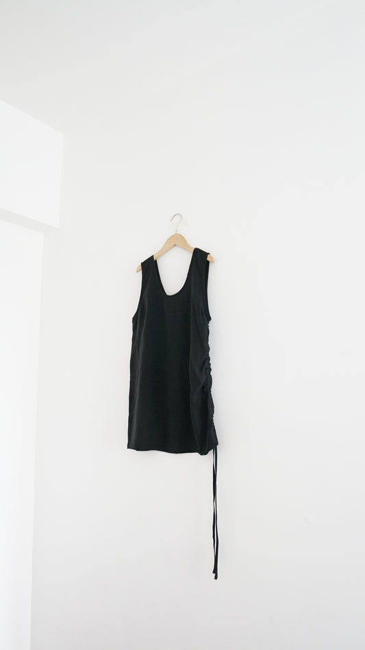 high-end minimalist dress top in black