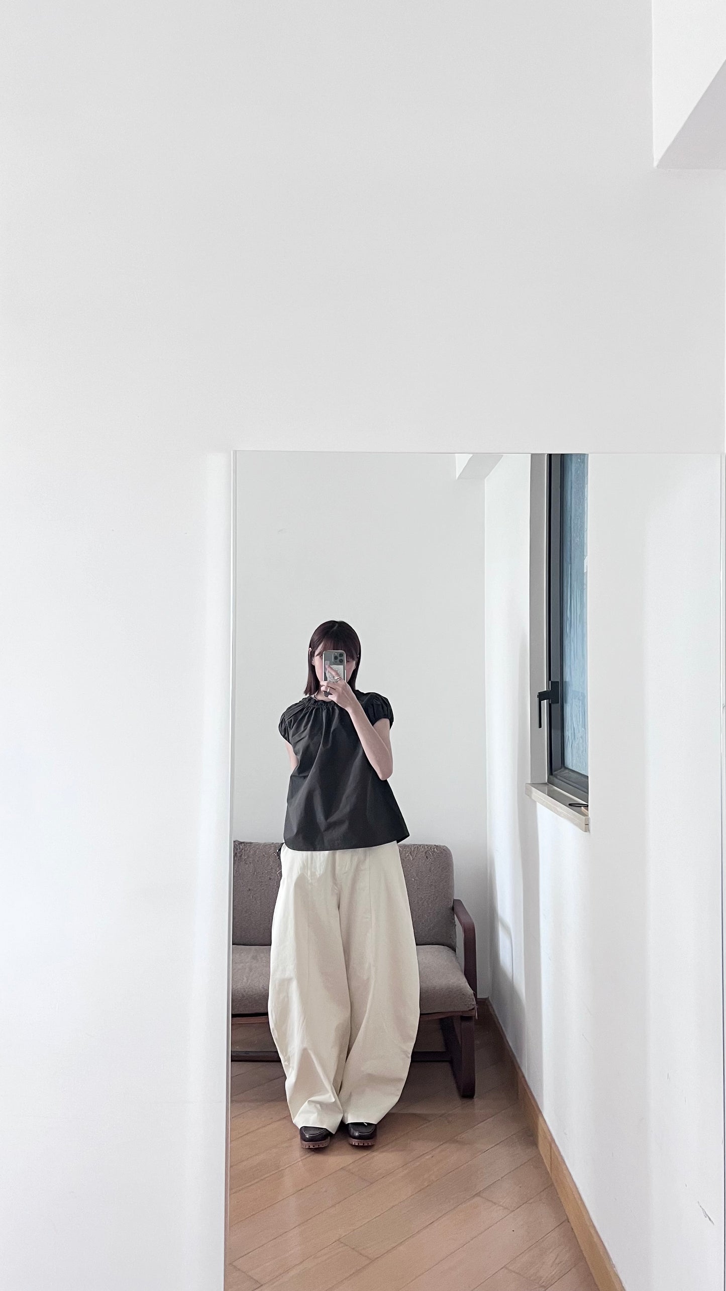 cocoon wide pants in ivory