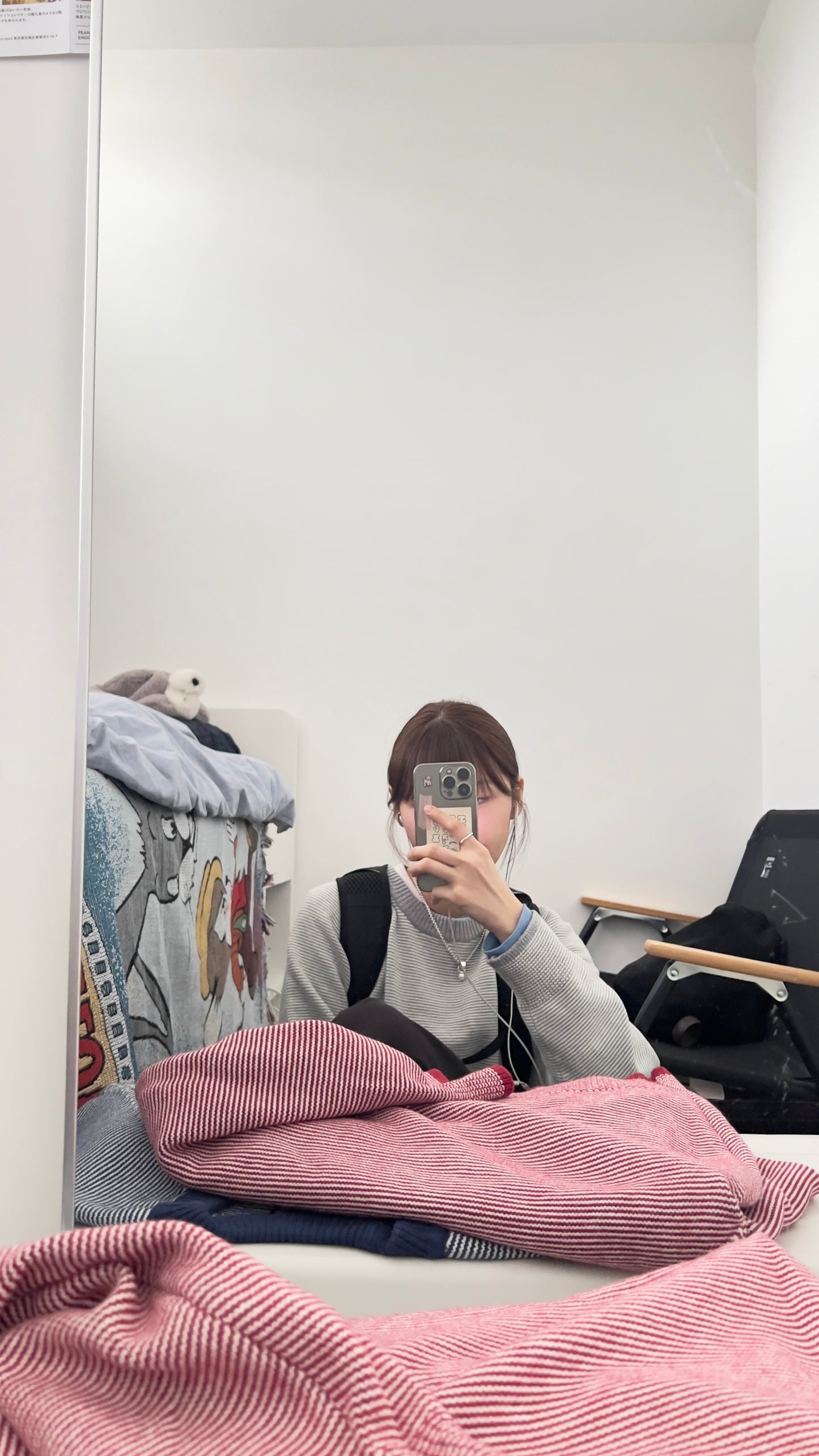 yoyogi fine stripe knit in grey