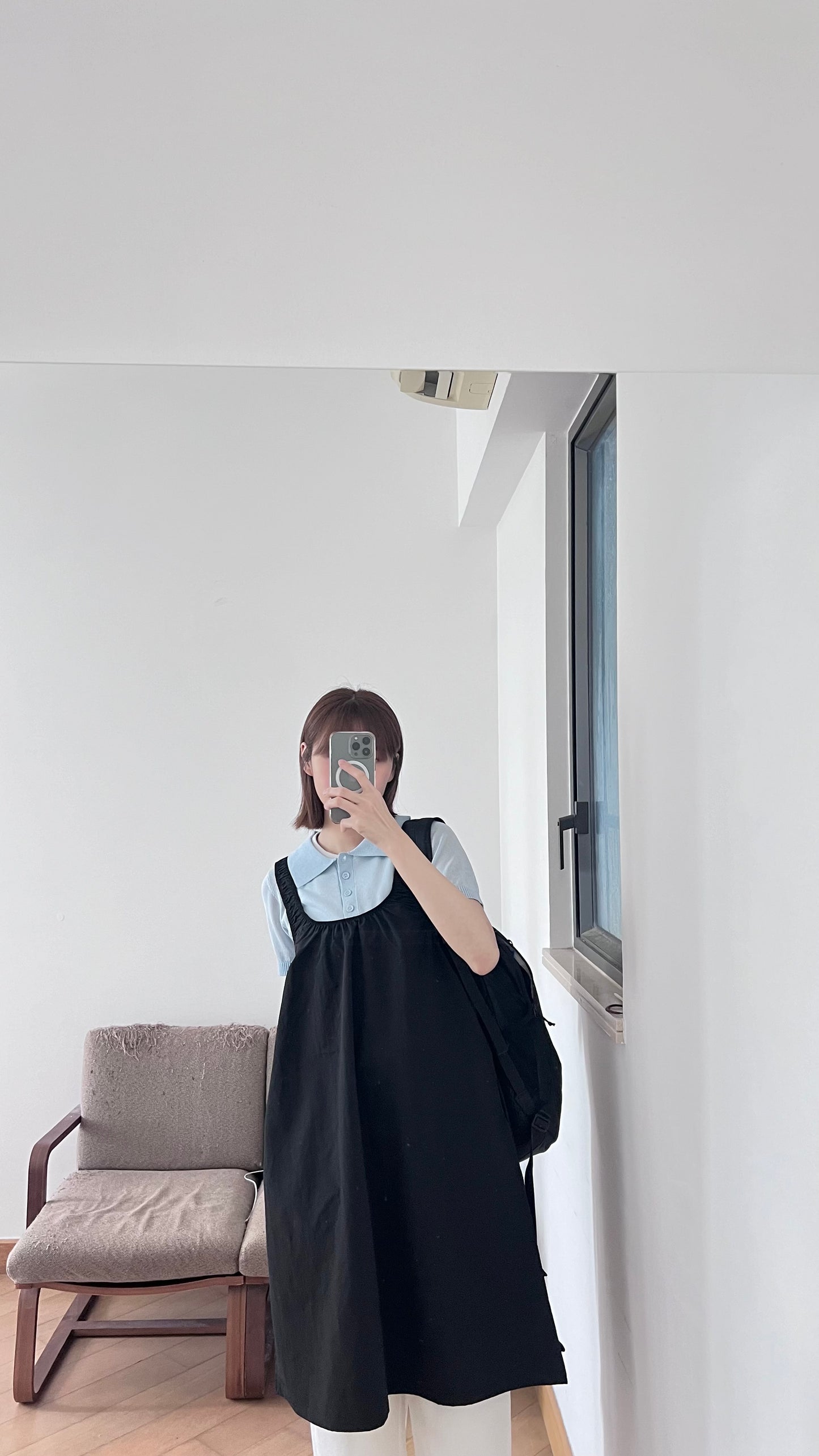 ease a-line tank dress in black (pre-order)