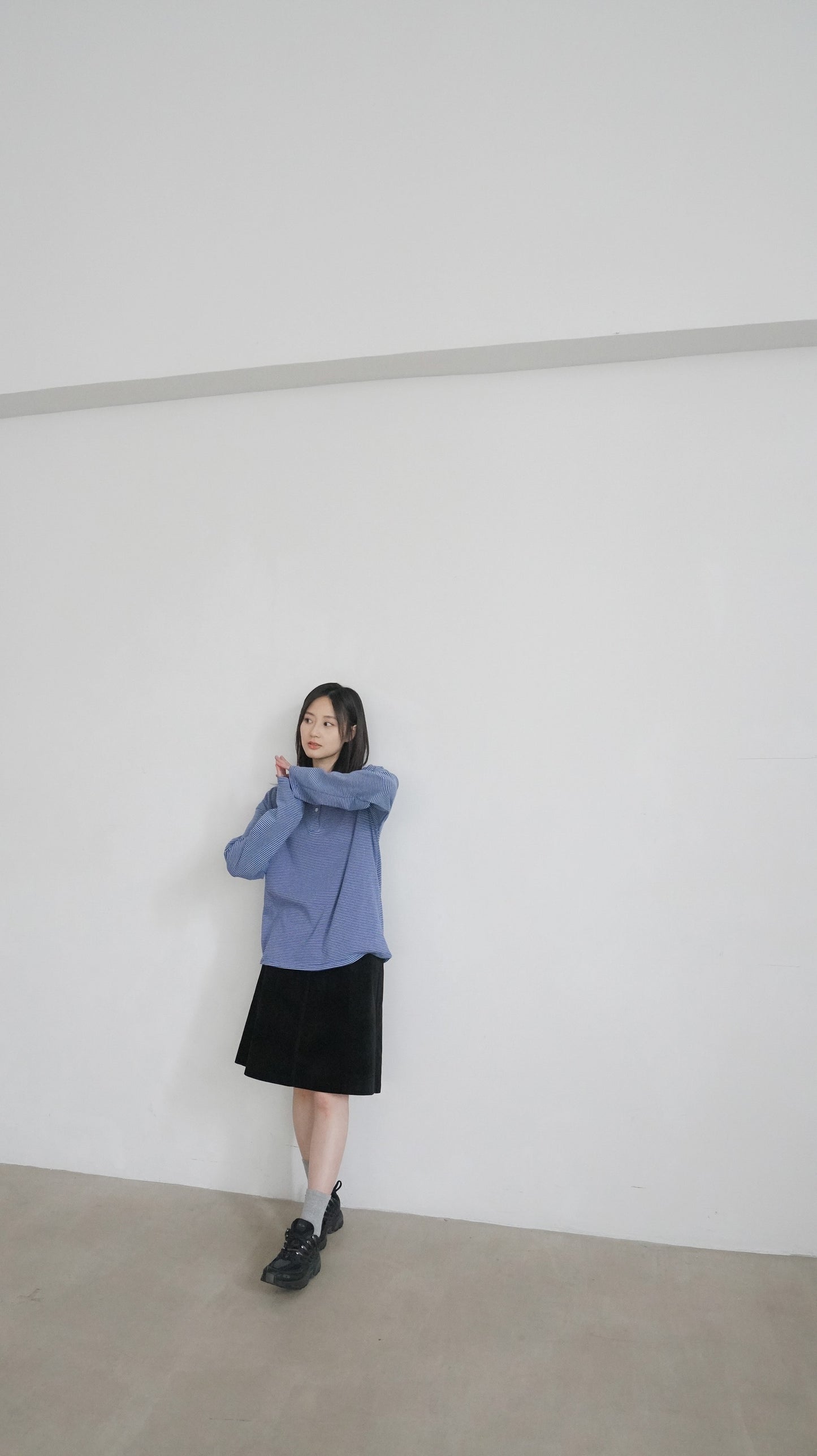 vintage polo shirt in blue striped (pre-order)