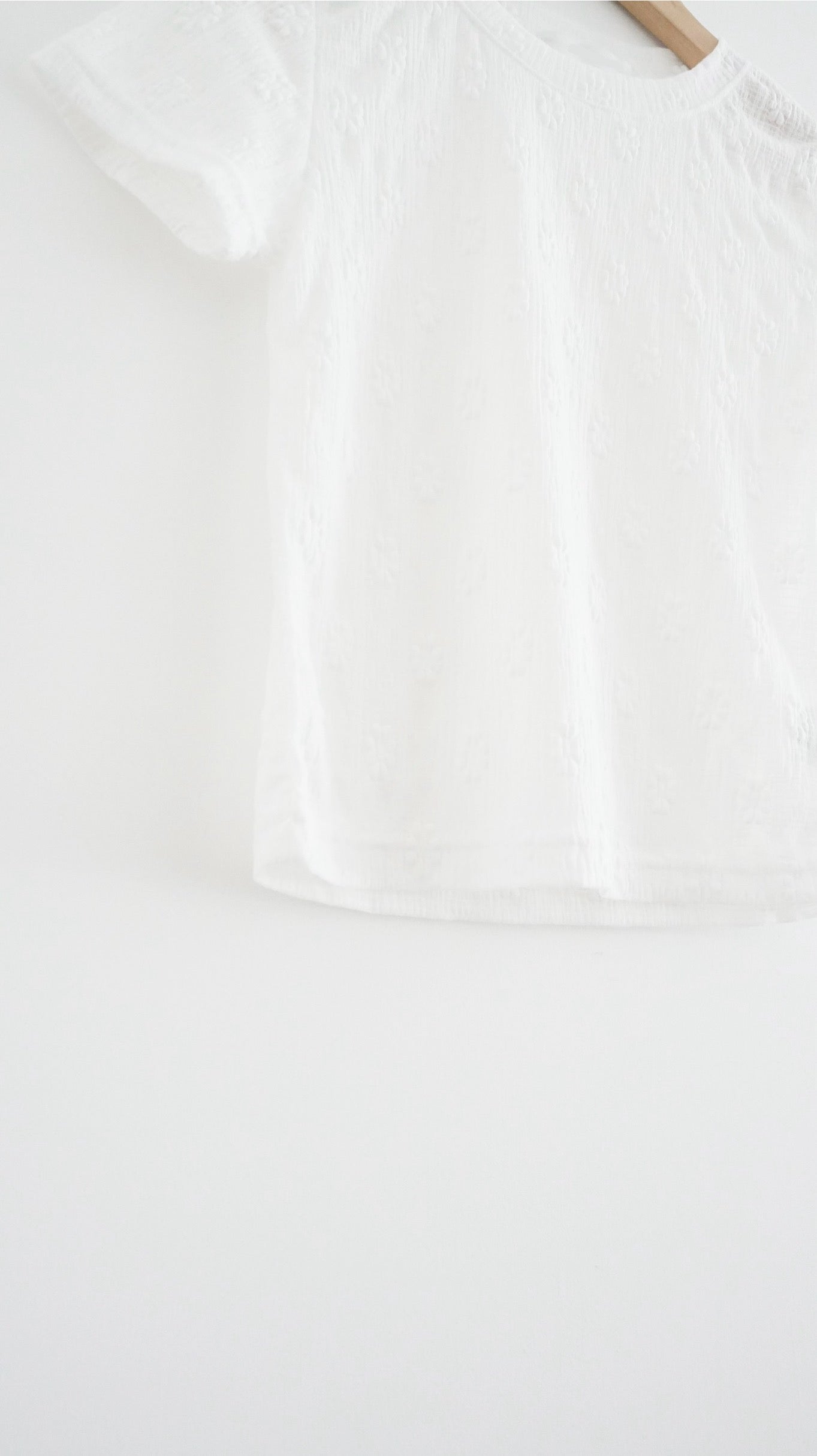 lattice bloom sheer tee in white (pre-order)