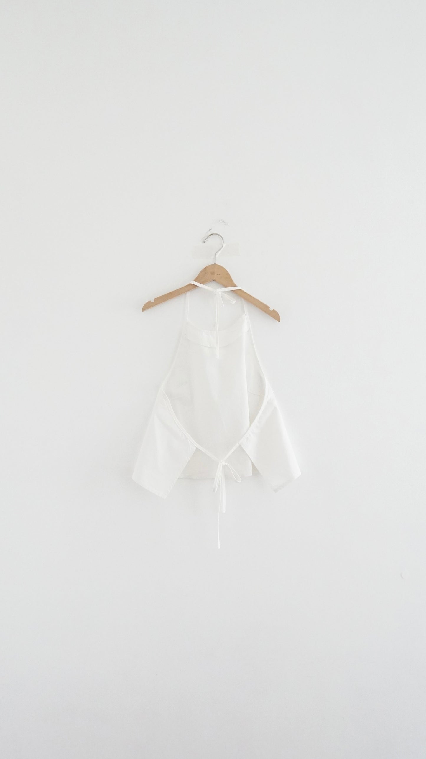 minimalist halter neck top in white