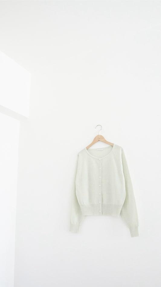 refined sheer cardigan in light green (pre-order)