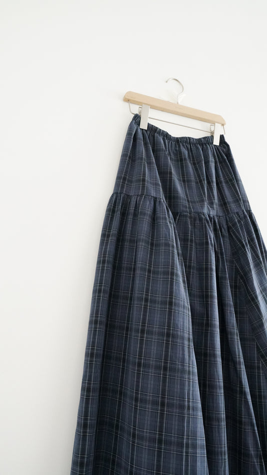 90s cloud check maxi skirt (pre-order)