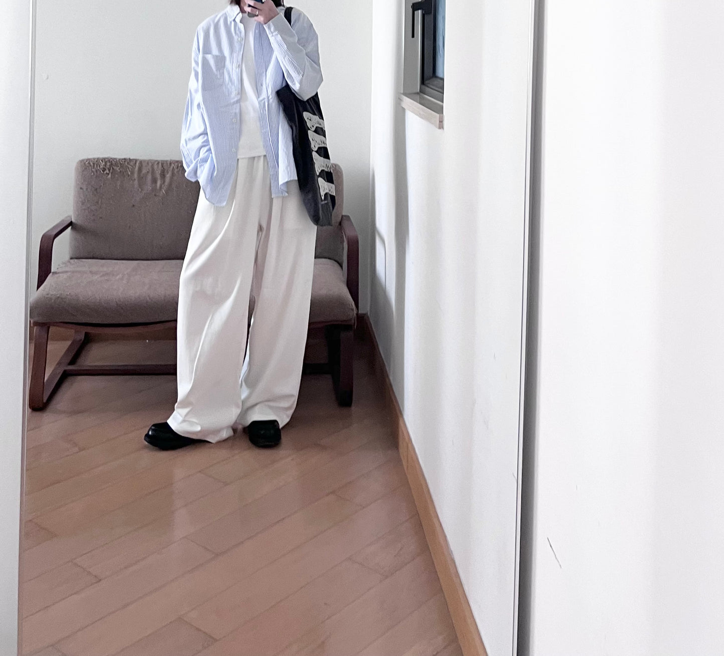 baby cotton striped shirt in baby blue