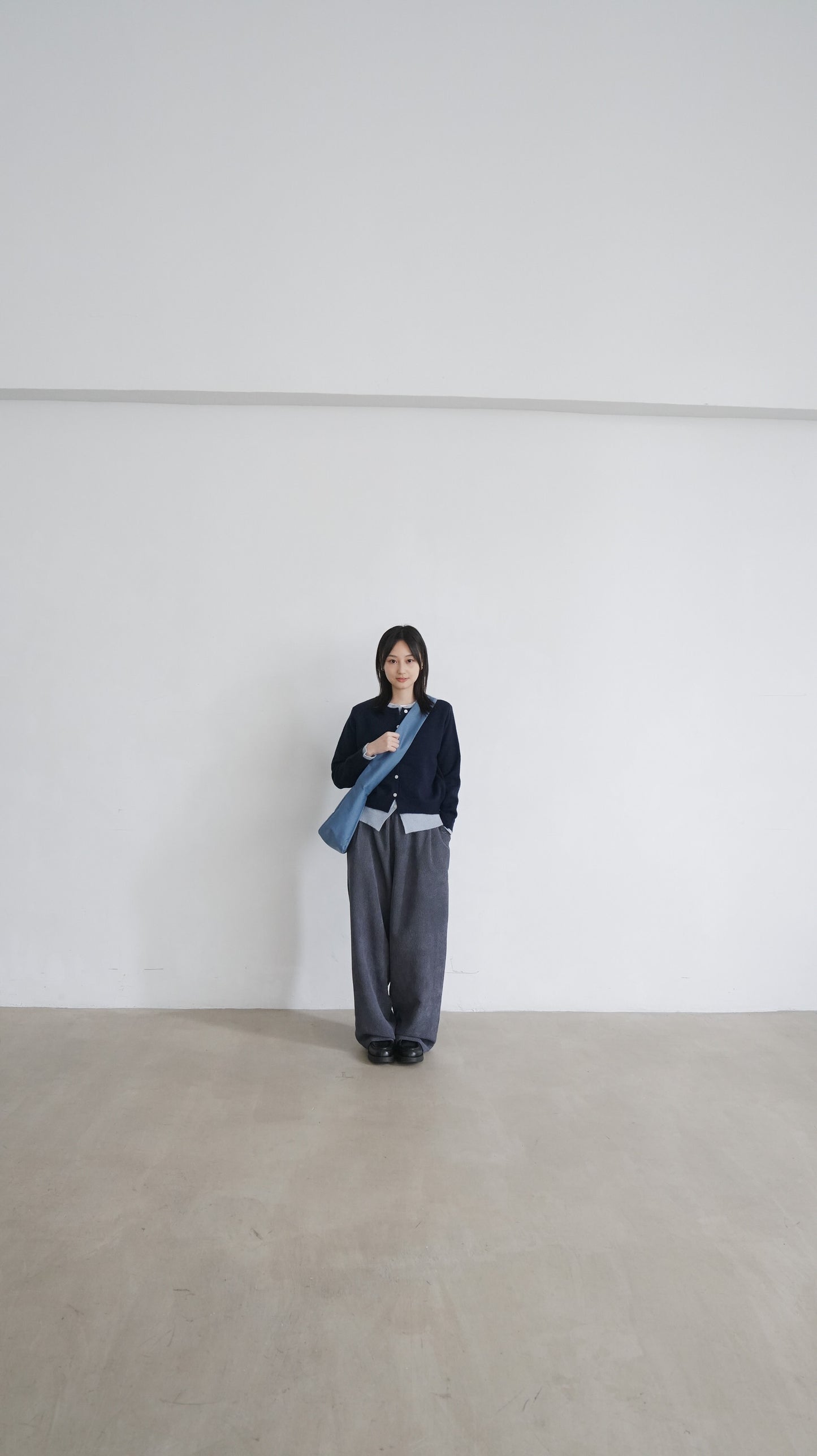 layered knit cardigan in navy (pre-order)