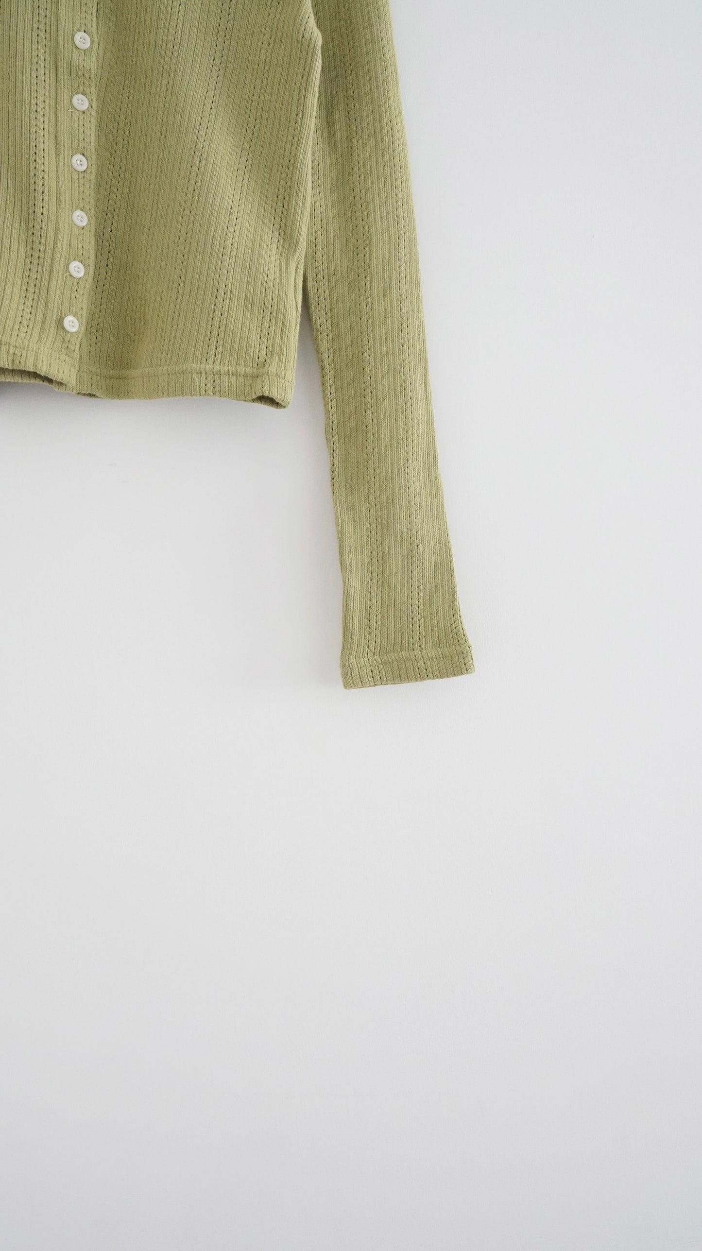 slim cut cardigan in green