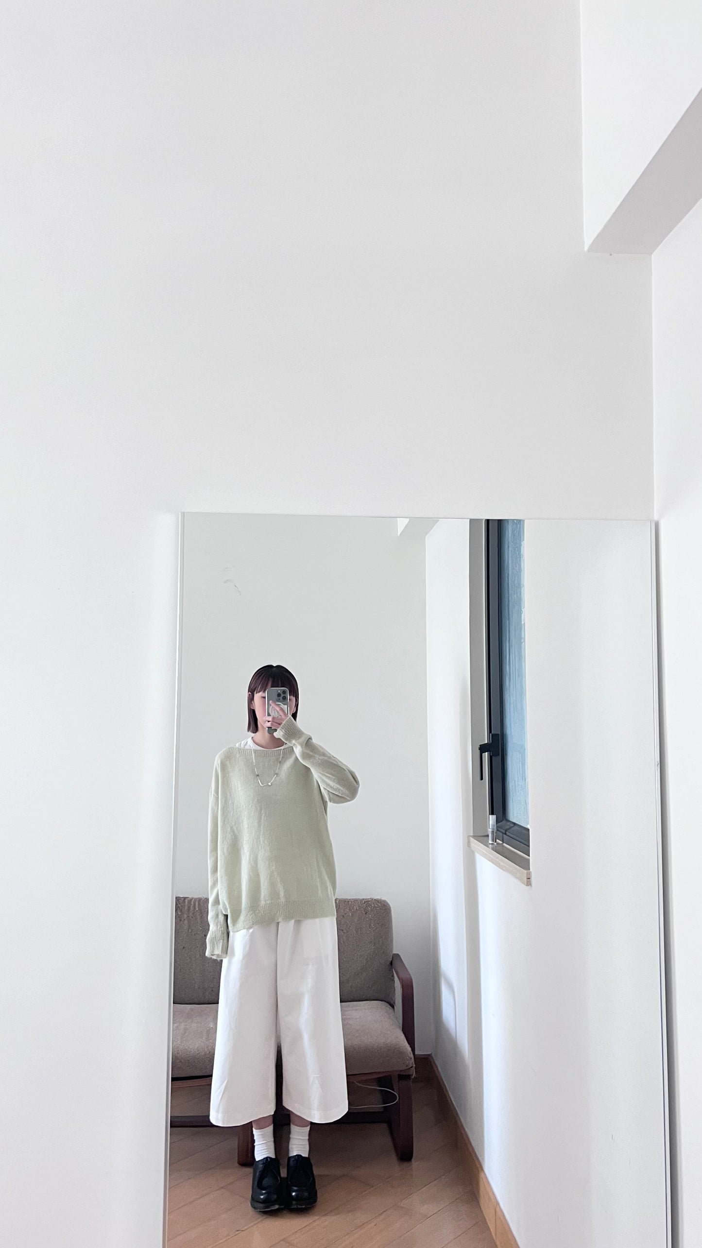 spring sheer sweater in avocado green