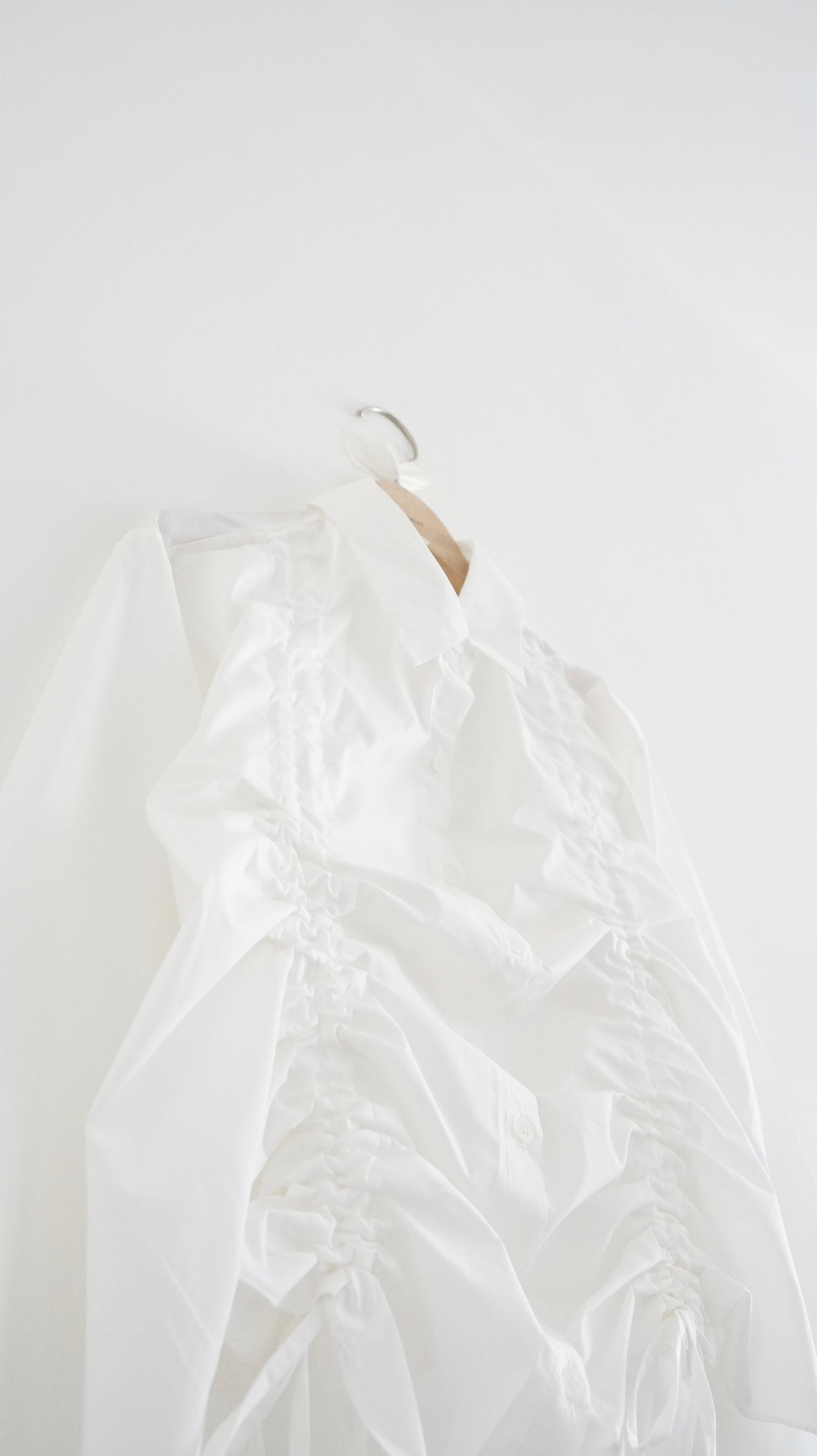 ribbon shirt in white