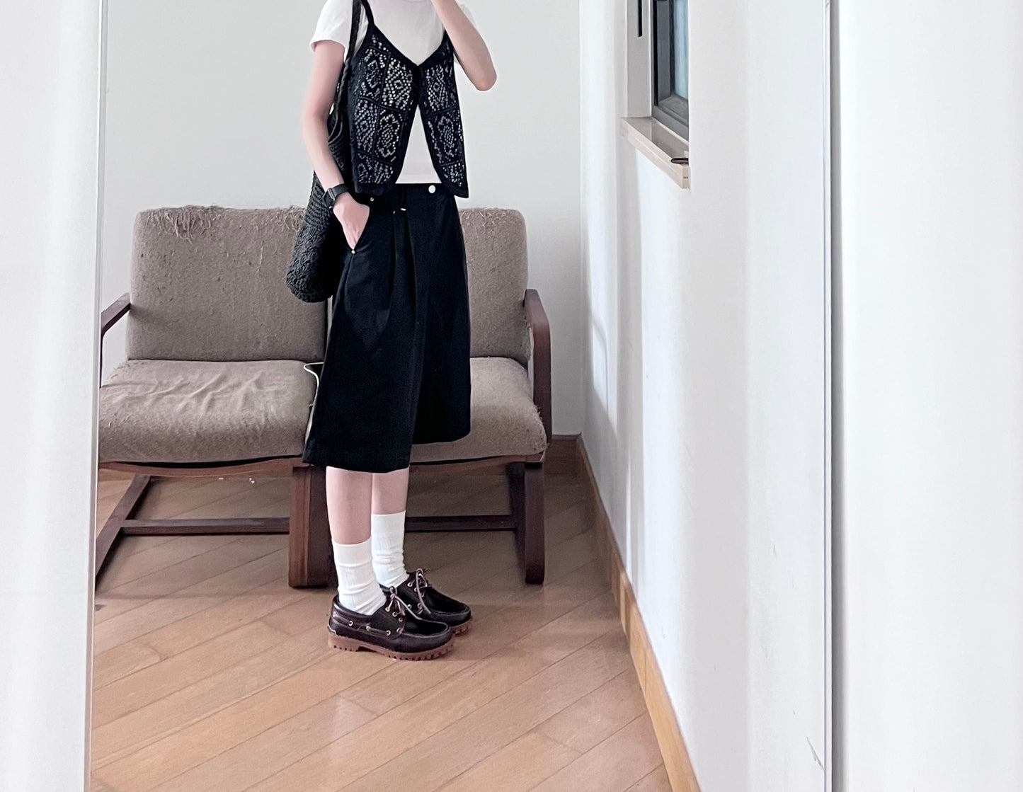 bloomwork overlay vest in black (pre-order)