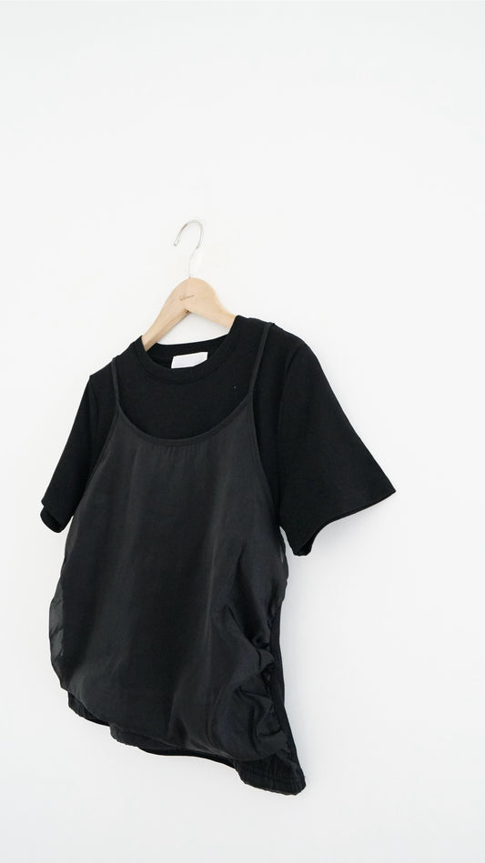 polly two-in-one tee in black (pre-order)