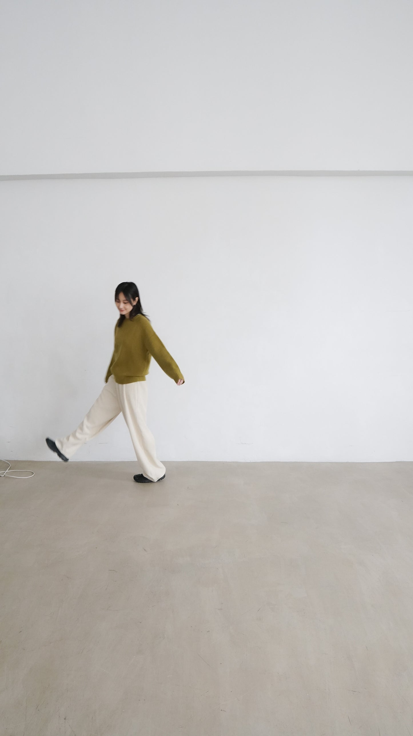 cozy corduroy wide pants in ivory