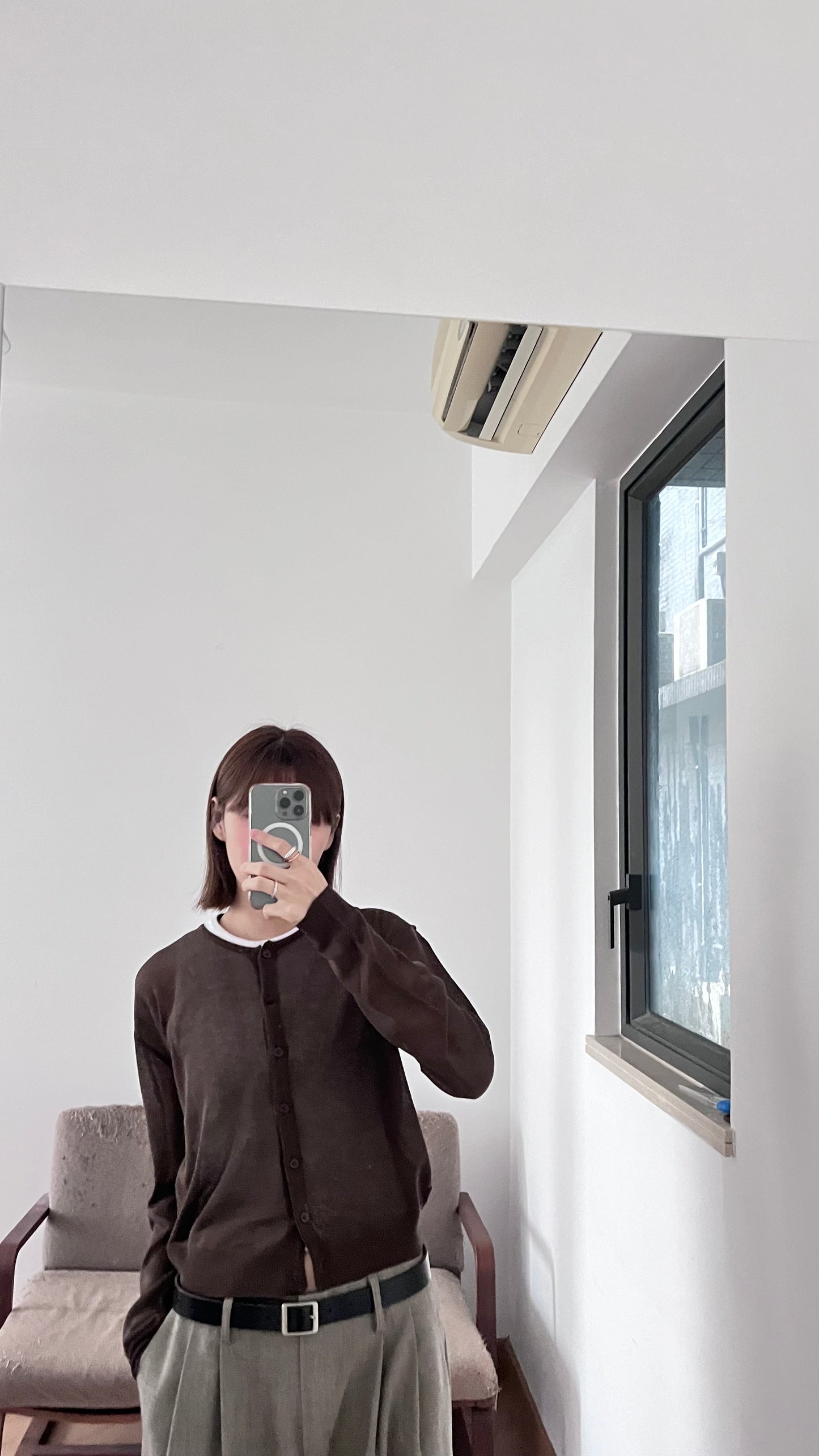 airy sheer cardigan in brown (pre-order)