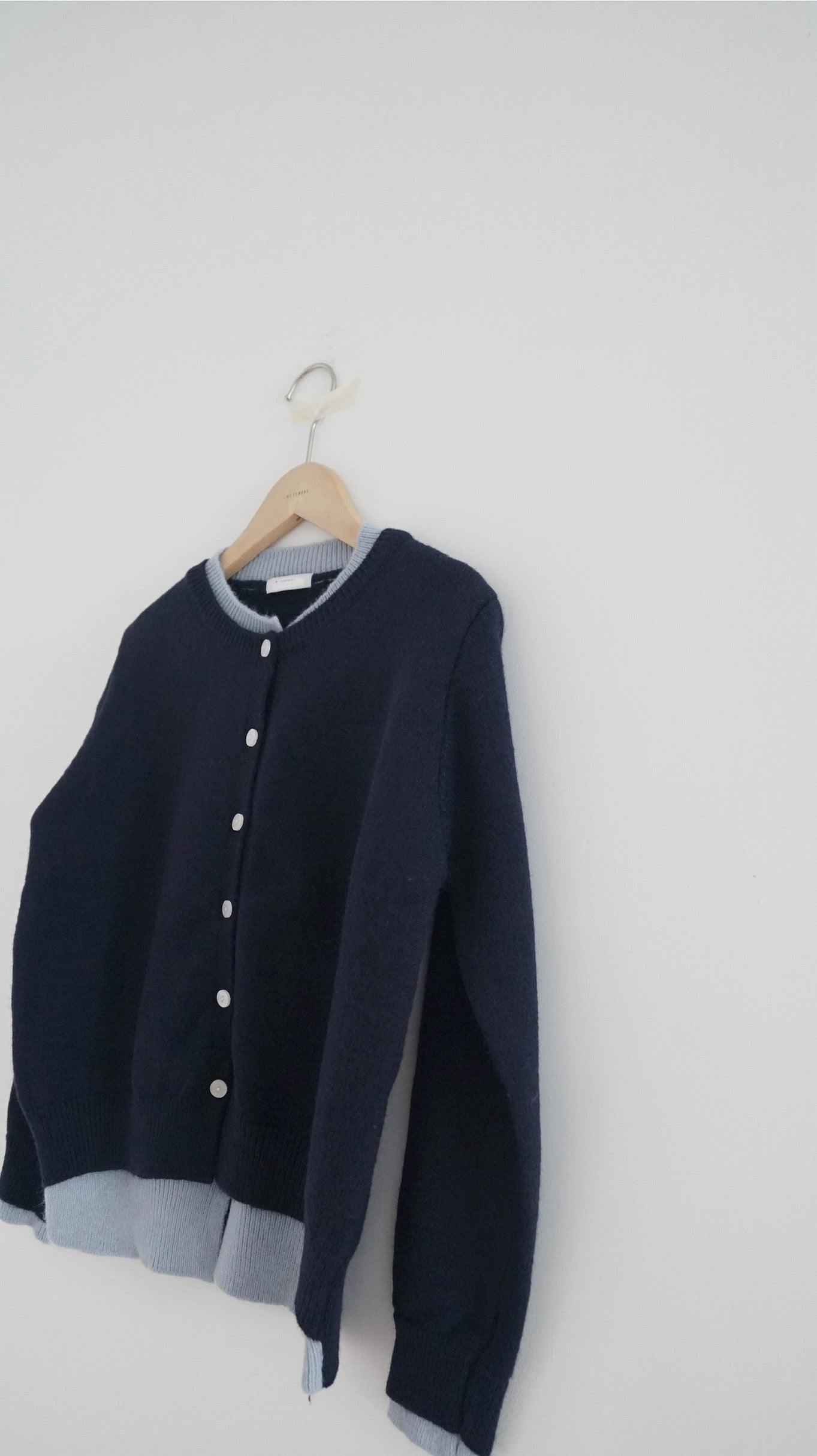 layered knit cardigan in navy (pre-order)