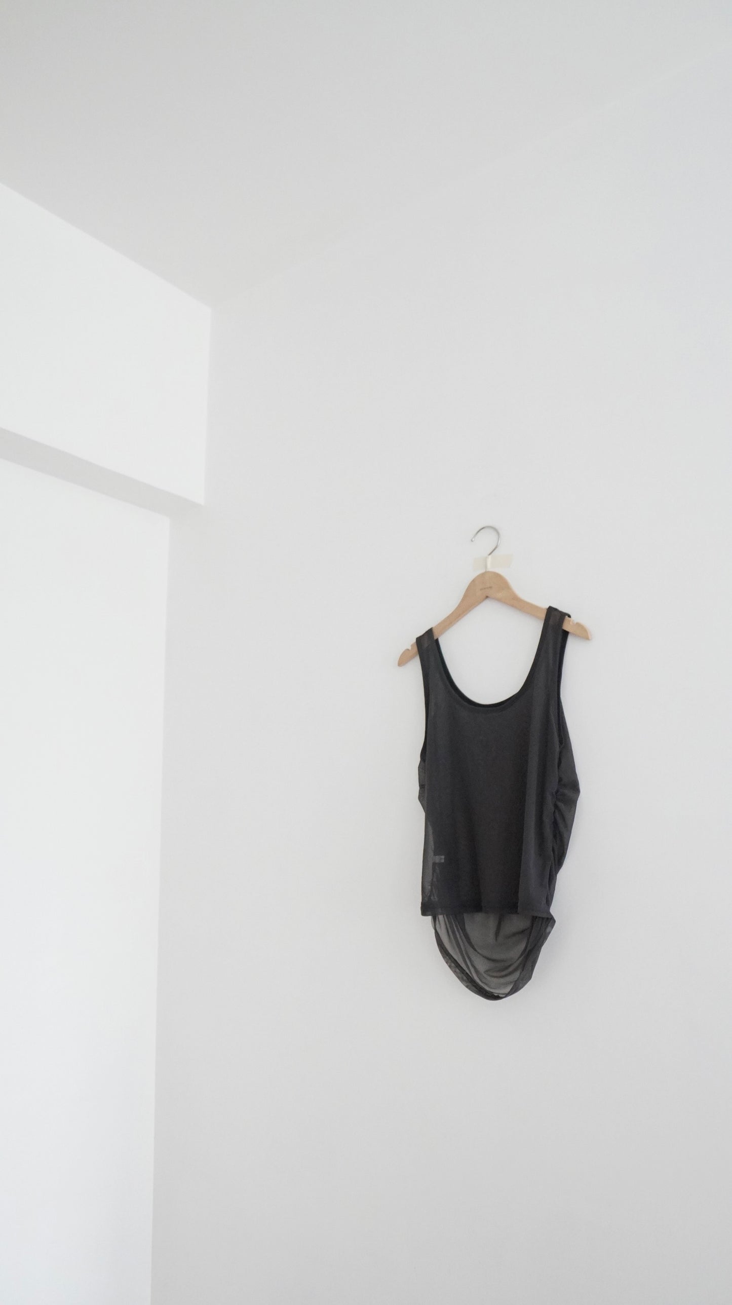 sheer pleat vest in charcoal (pre-order)