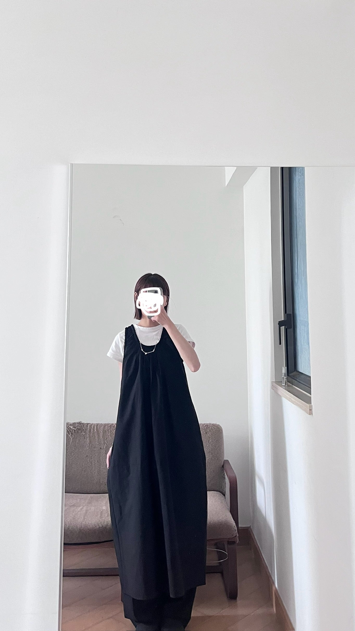 petal neck gathered dress in black (pre-order)