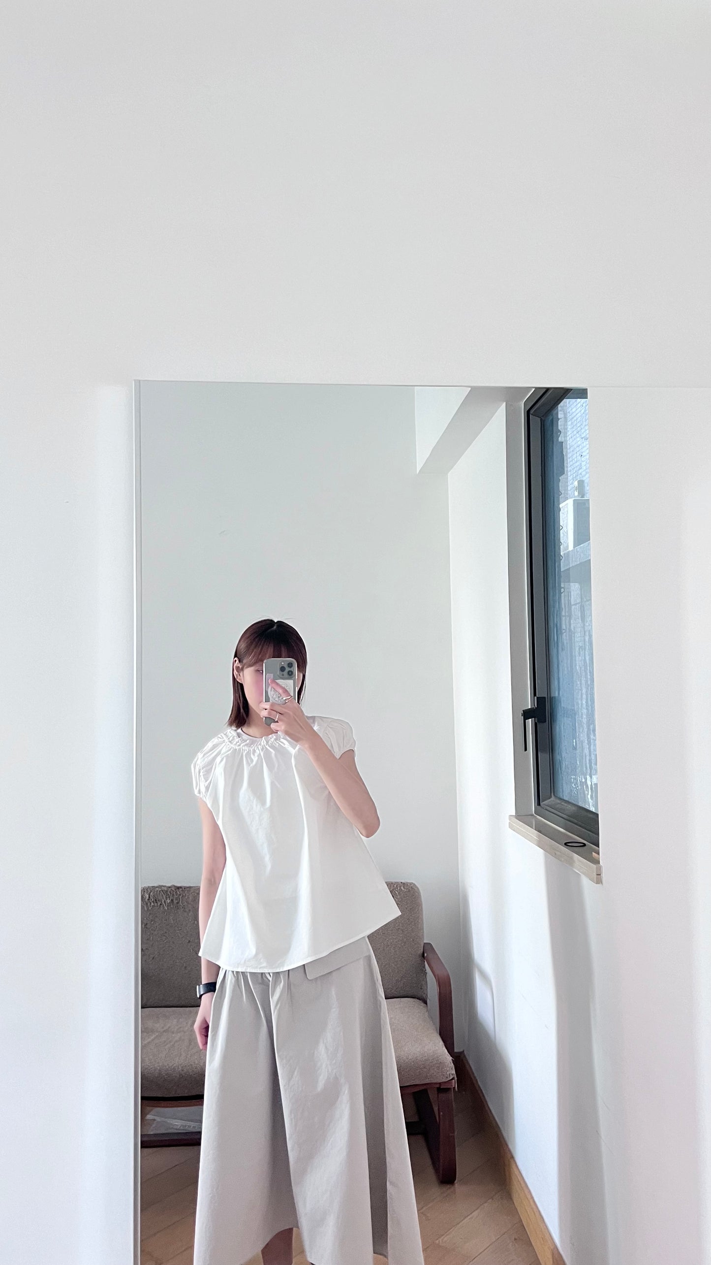 witt irregular shaped skirt in light grey