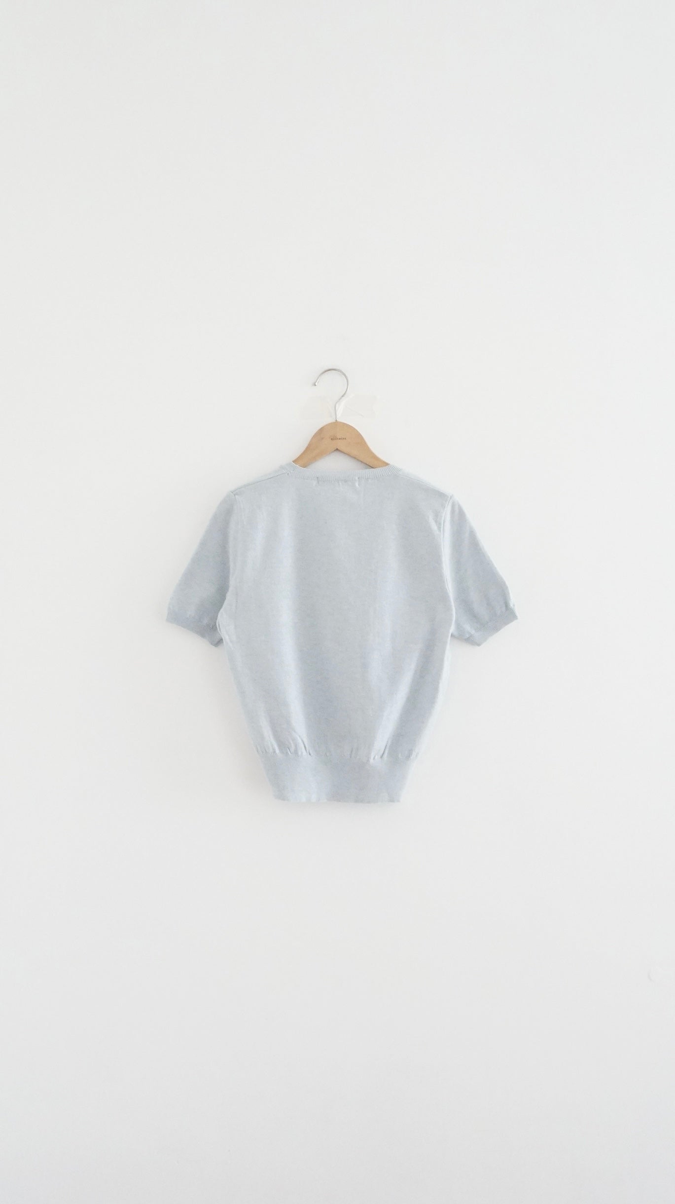 classic light knit top in baby-blue