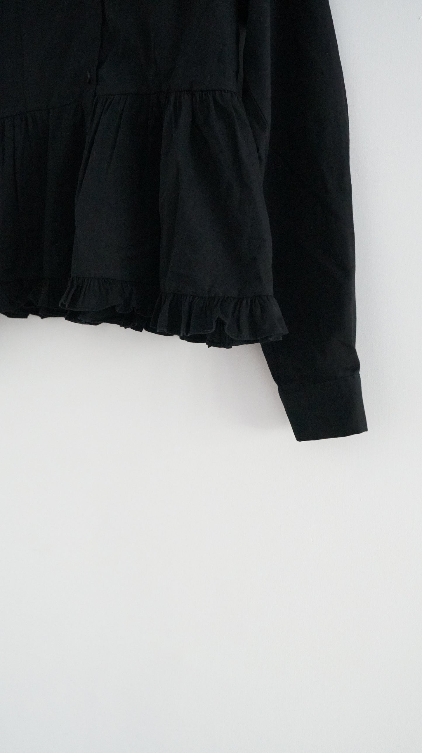 ruffle shirt dress top black