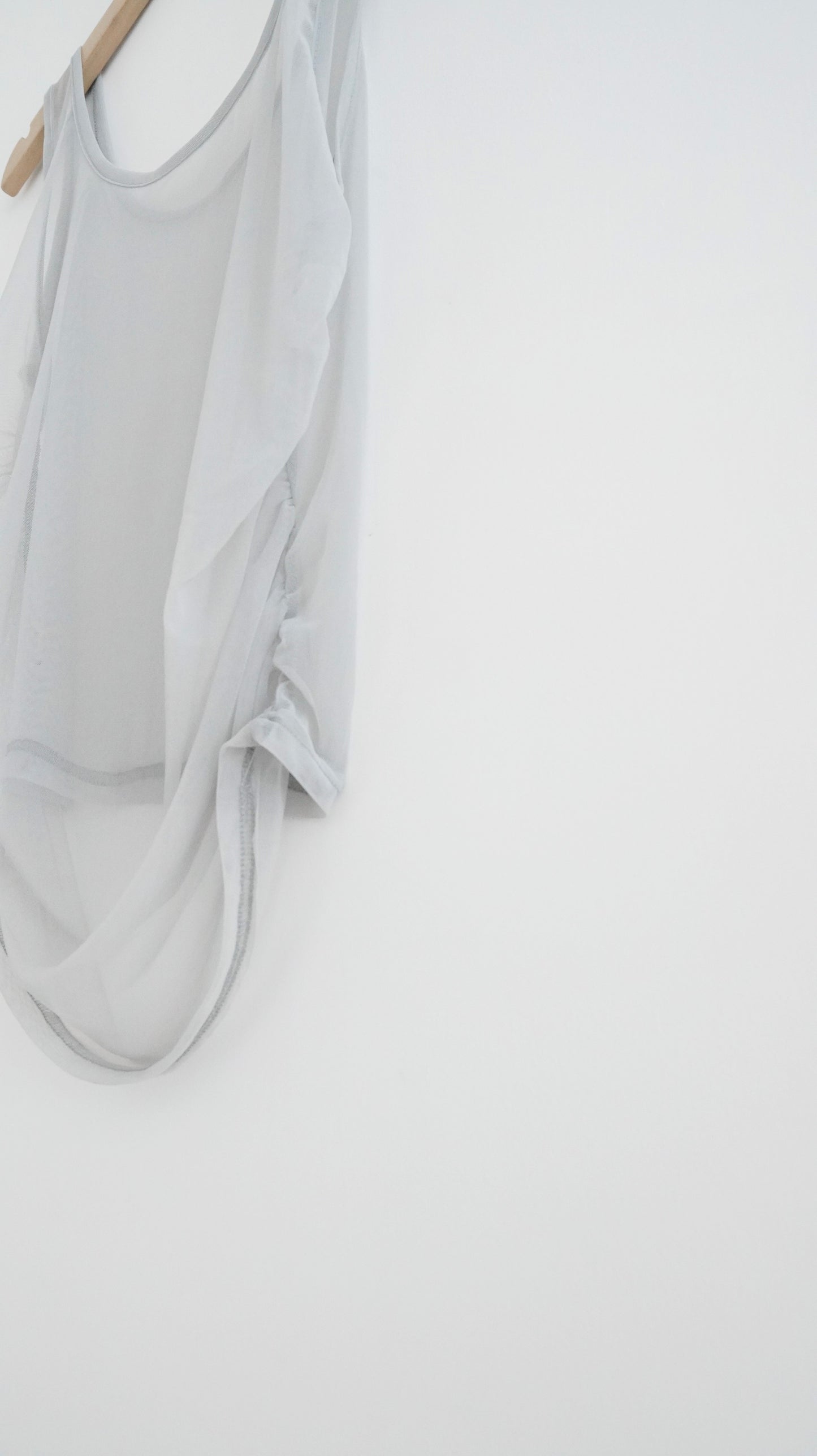 sheer pleat vest in grey (pre-order)