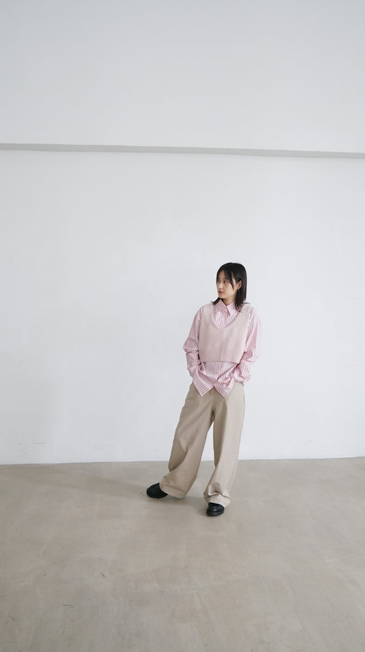90’s vintage wide worker pants in sand ( pre-order )